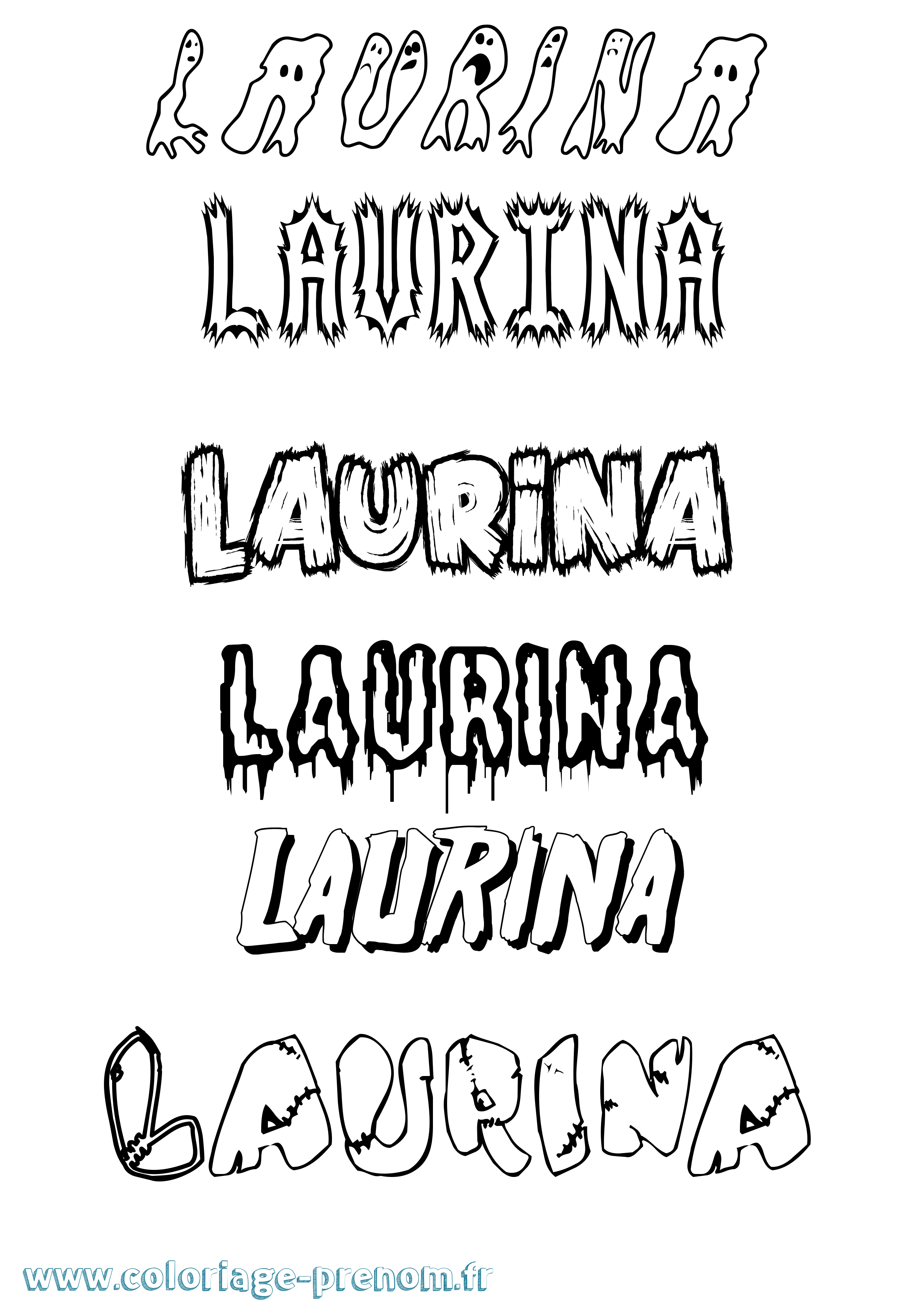 Coloriage Laurina Frisson Coloriage prénom Laurina Frisson