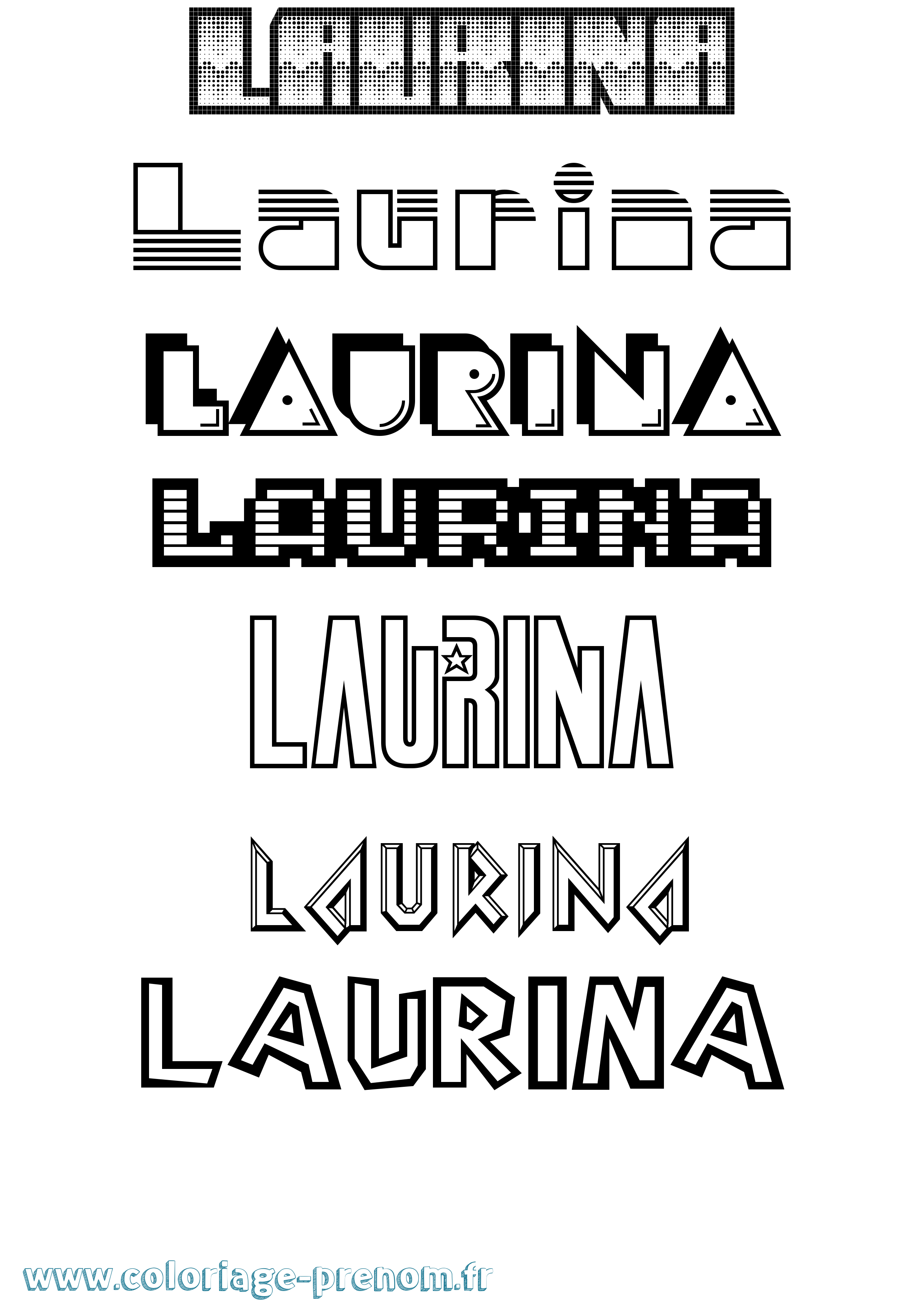 Coloriage Laurina Jeux Vidéos Coloriage prénom Laurina Jeux Vidéos