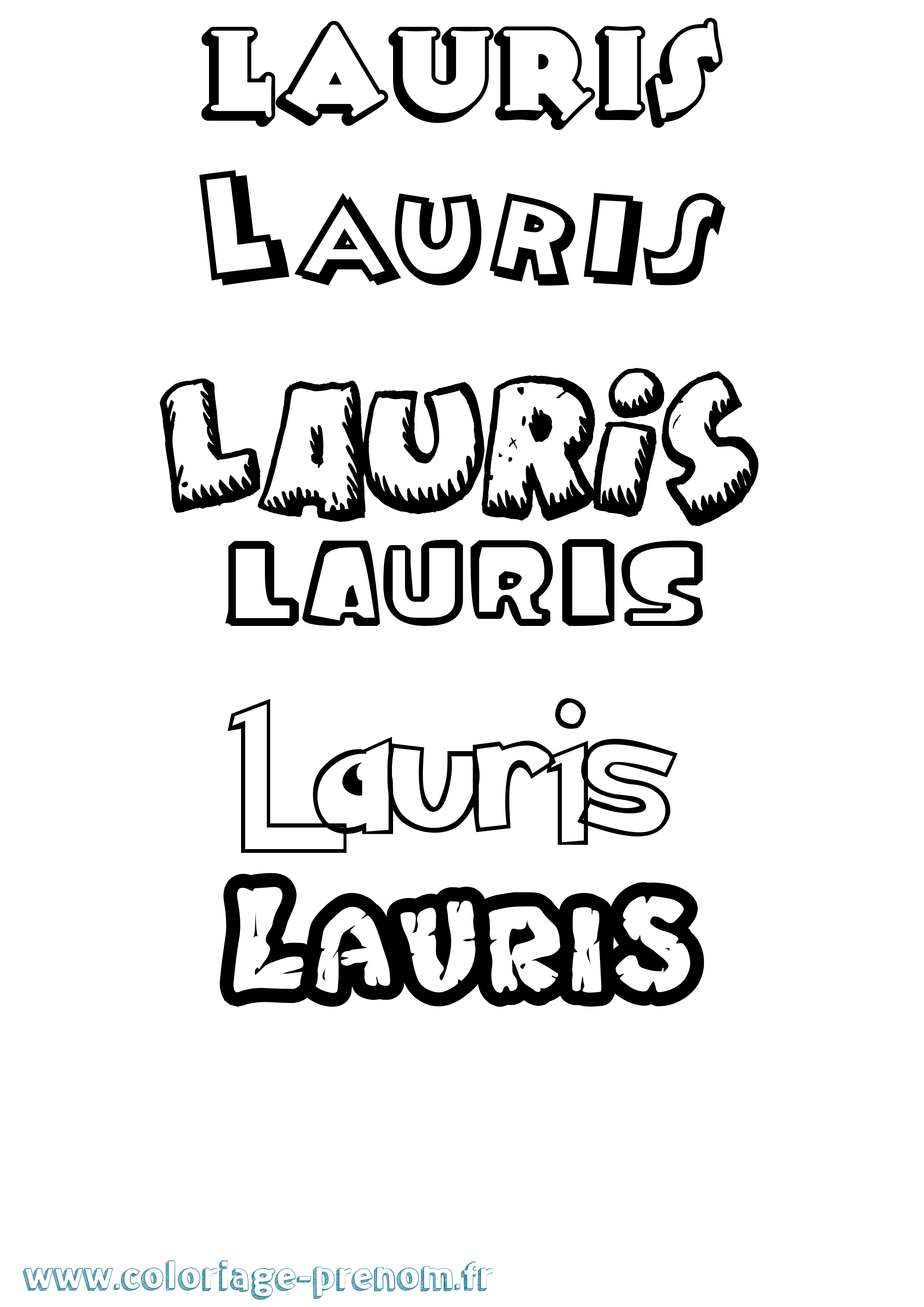 Coloriage Lauris Dessin Animé Coloriage prénom Lauris Dessin Animé