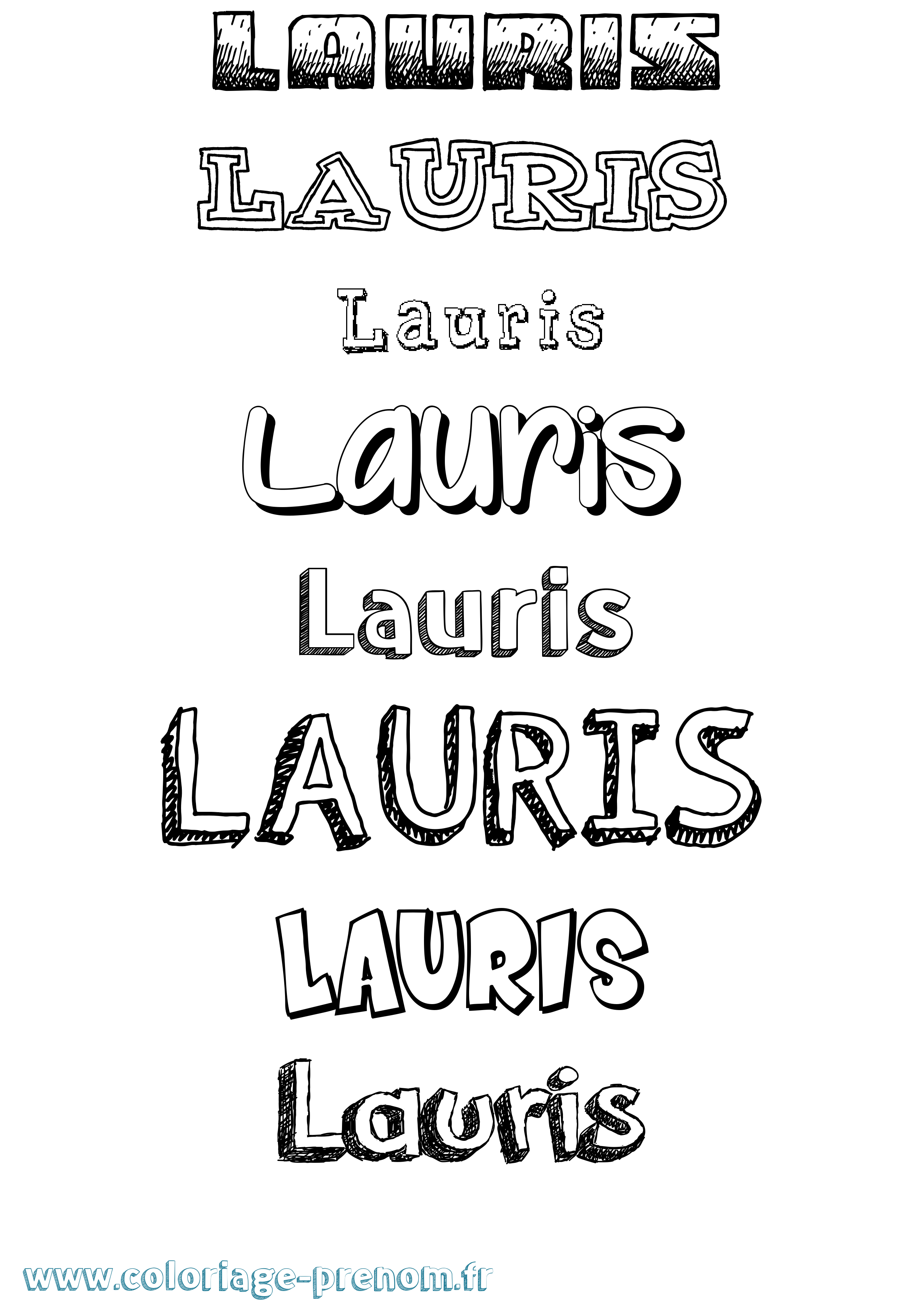 Coloriage Lauris Dessiné Coloriage prénom Lauris Dessiné