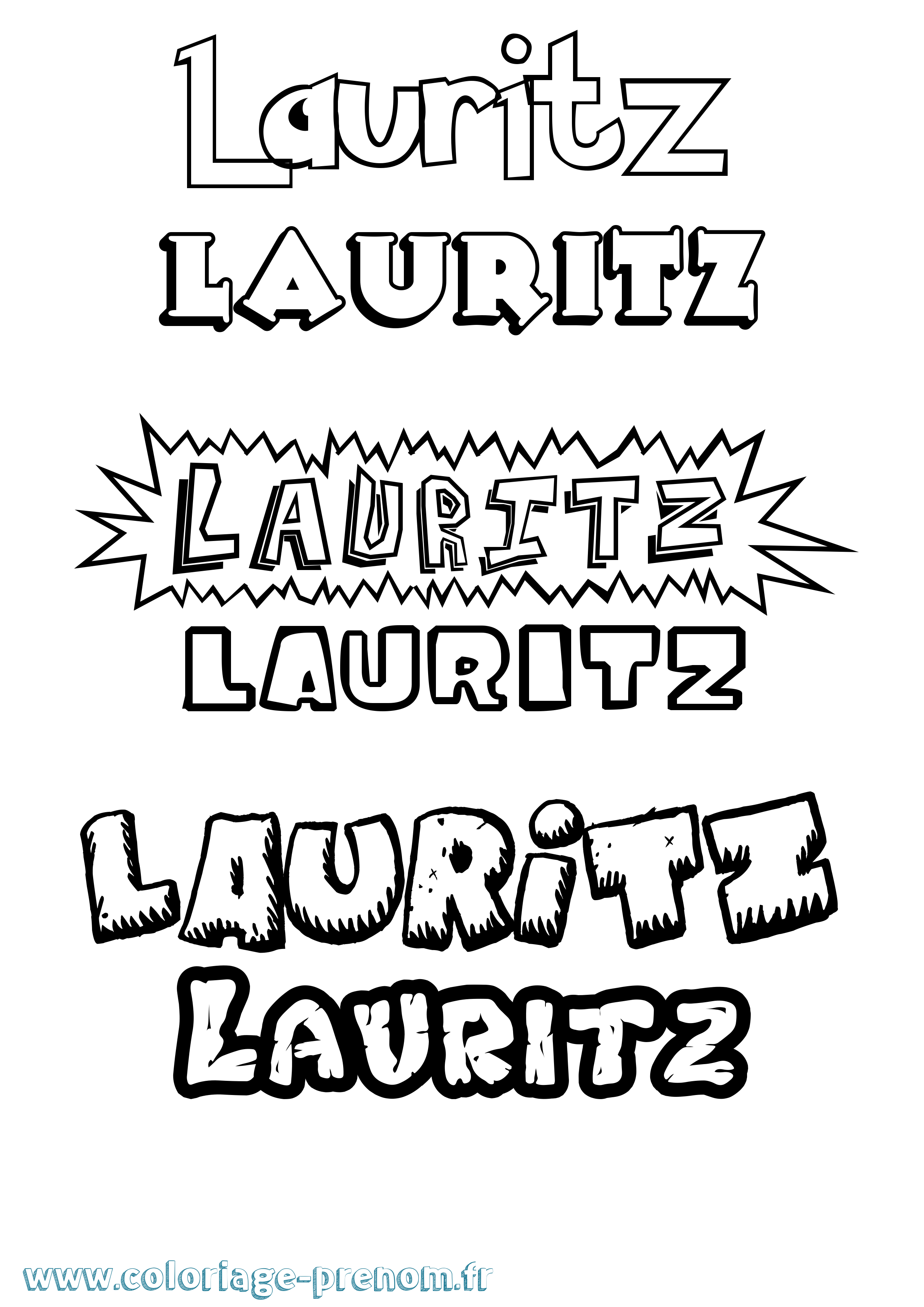 Coloriage Lauritz Dessin Animé Coloriage prénom Lauritz Dessin Animé