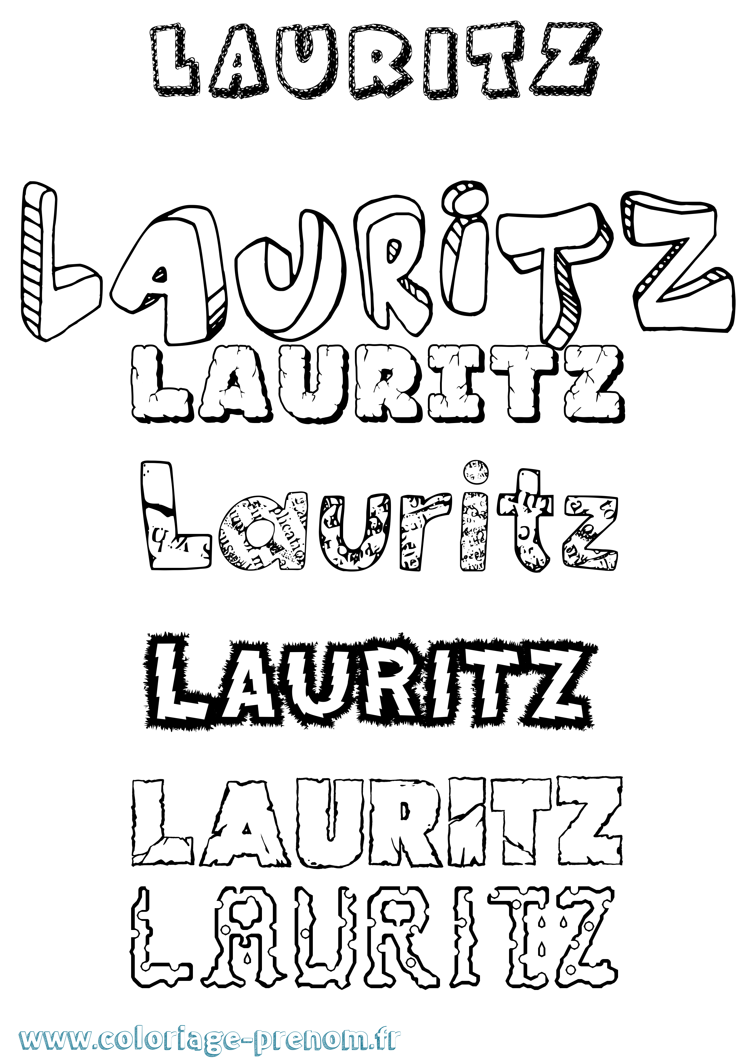 Coloriage Lauritz Destructuré Coloriage prénom Lauritz Destructuré