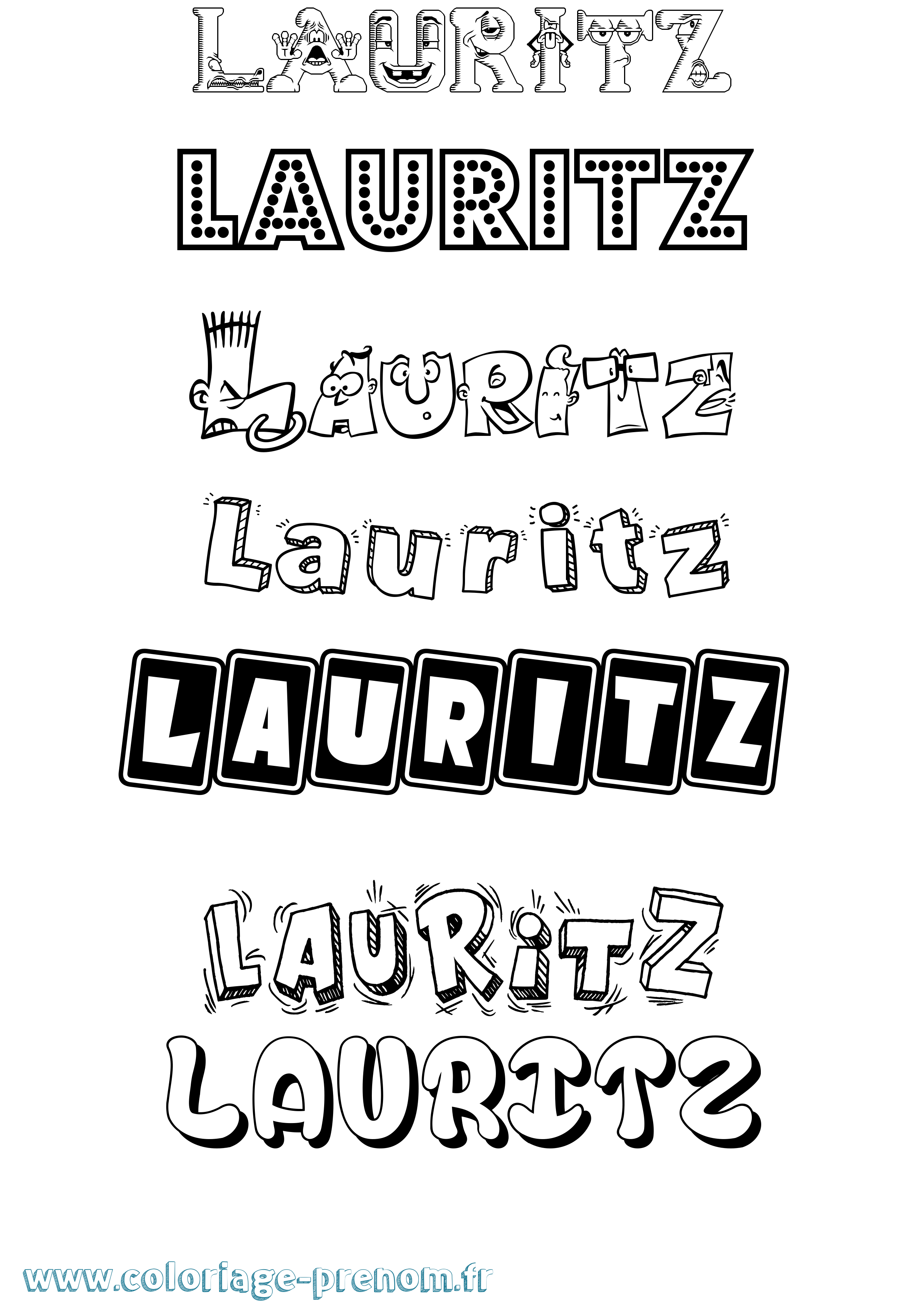 Coloriage Lauritz Fun Coloriage prénom Lauritz Fun