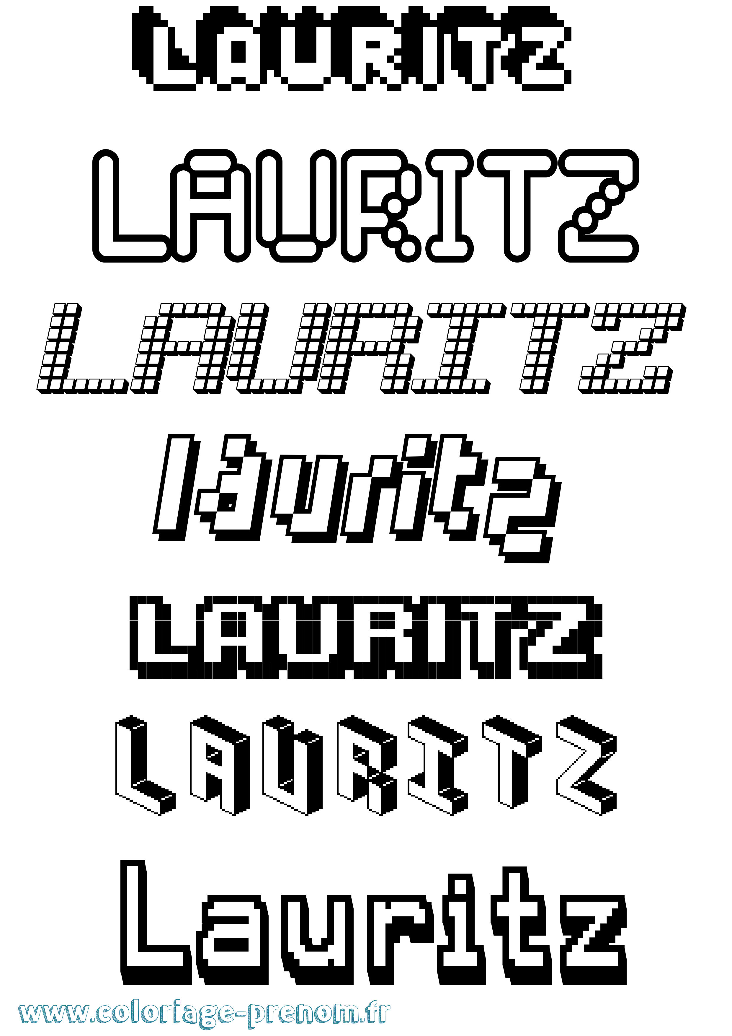 Coloriage Lauritz Pixel Coloriage prénom Lauritz Pixel