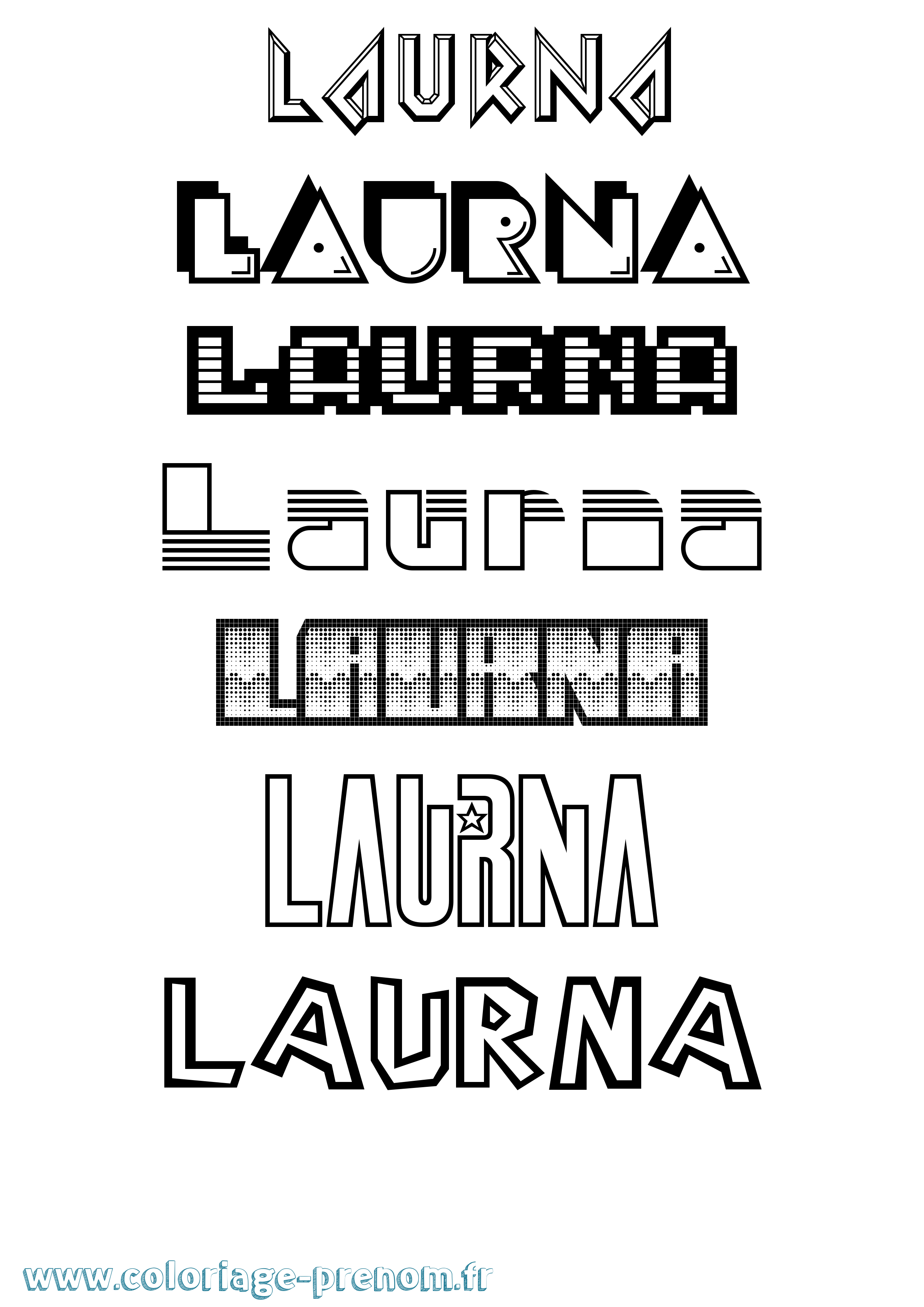 Coloriage Laurna Jeux Vidéos Coloriage prénom Laurna Jeux Vidéos