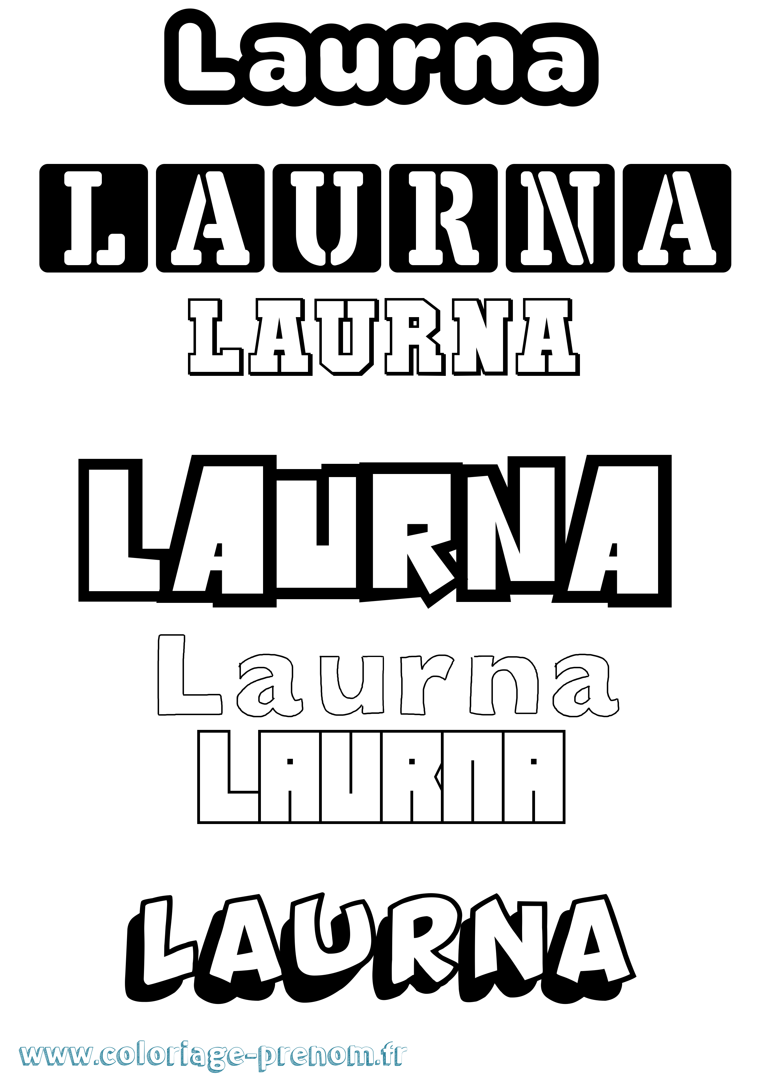 Coloriage Laurna Simple Coloriage prénom Laurna Simple