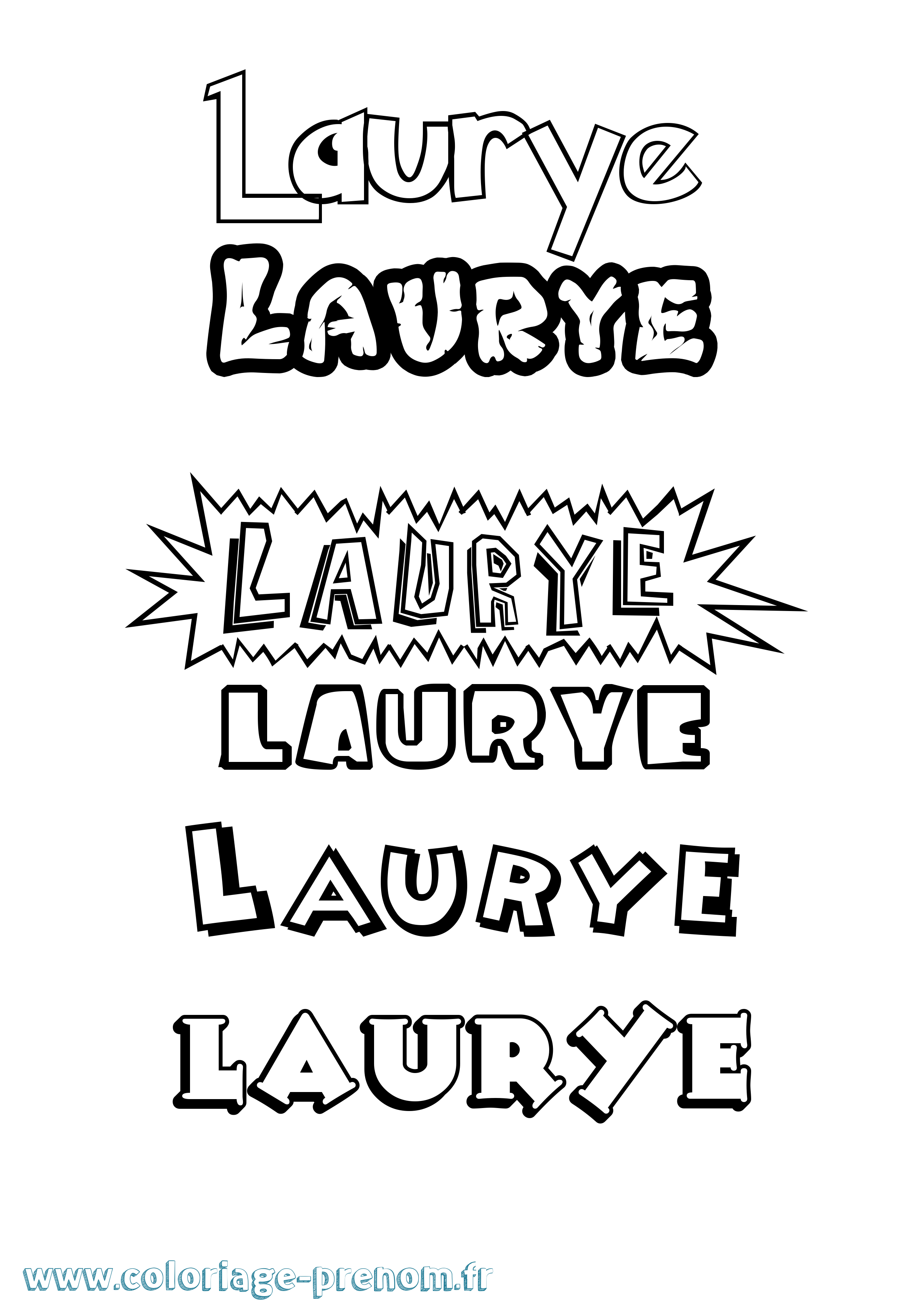 Coloriage Laurye Dessin Animé Coloriage prénom Laurye Dessin Animé