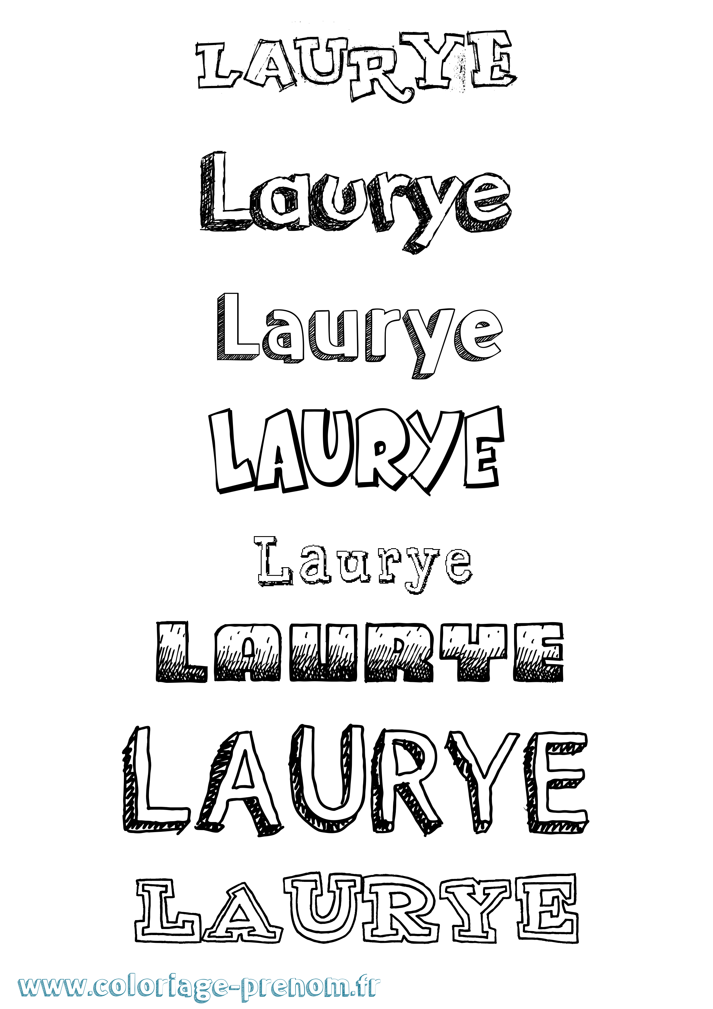 Coloriage Laurye Dessiné Coloriage prénom Laurye Dessiné