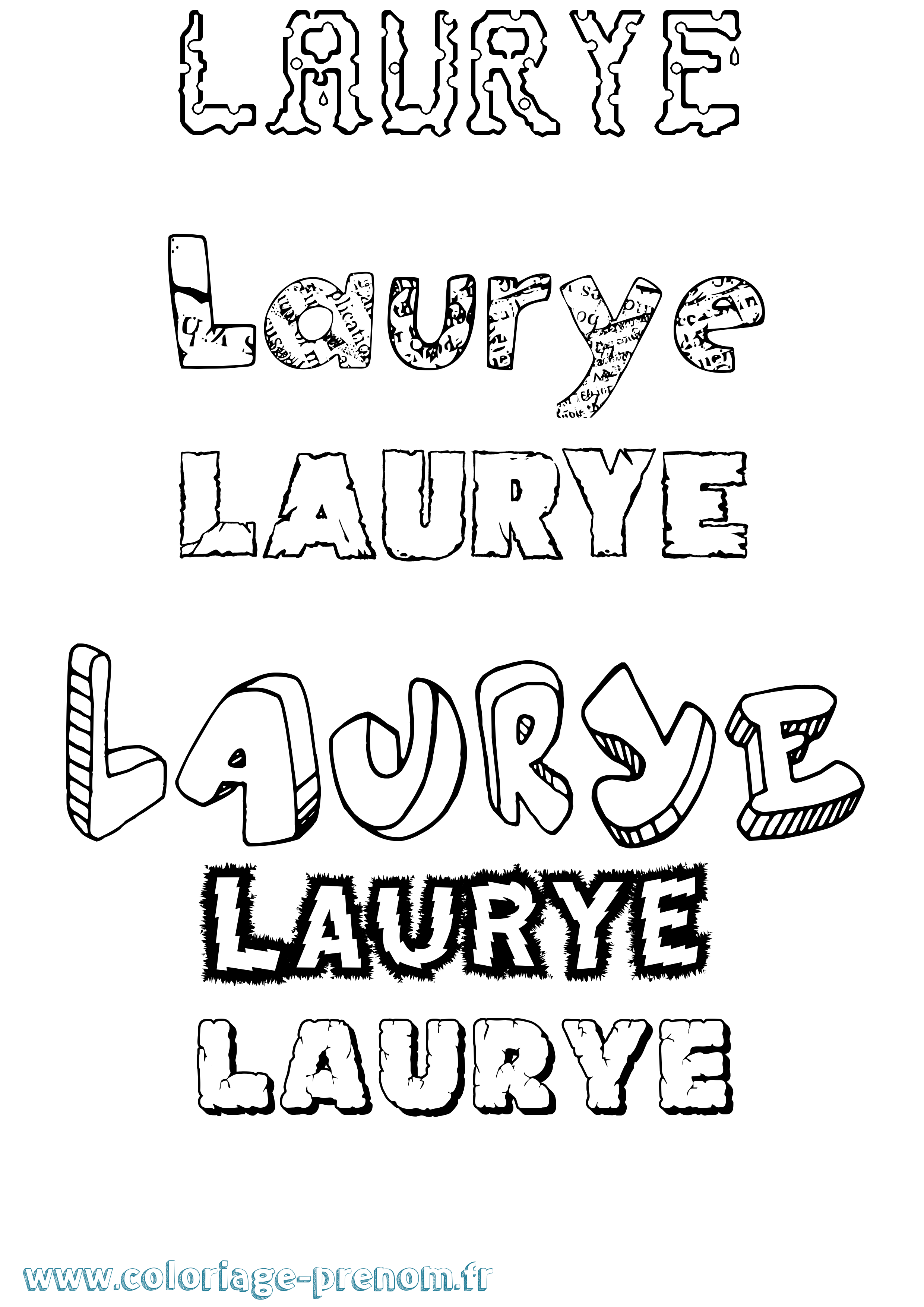 Coloriage Laurye Destructuré Coloriage prénom Laurye Destructuré