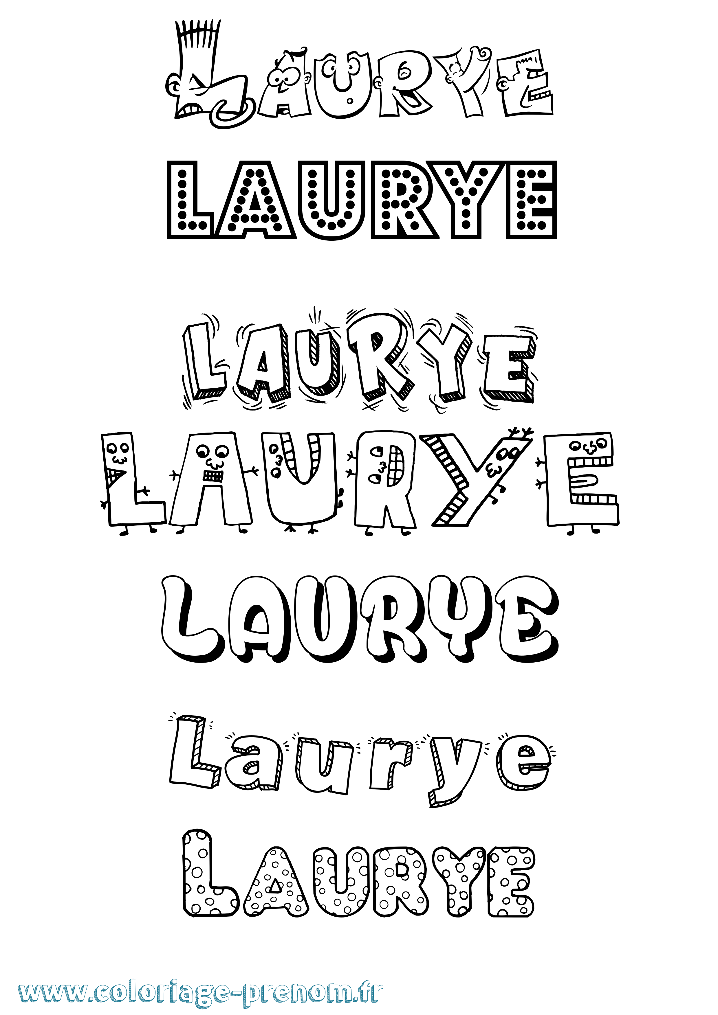 Coloriage Laurye Fun Coloriage prénom Laurye Fun