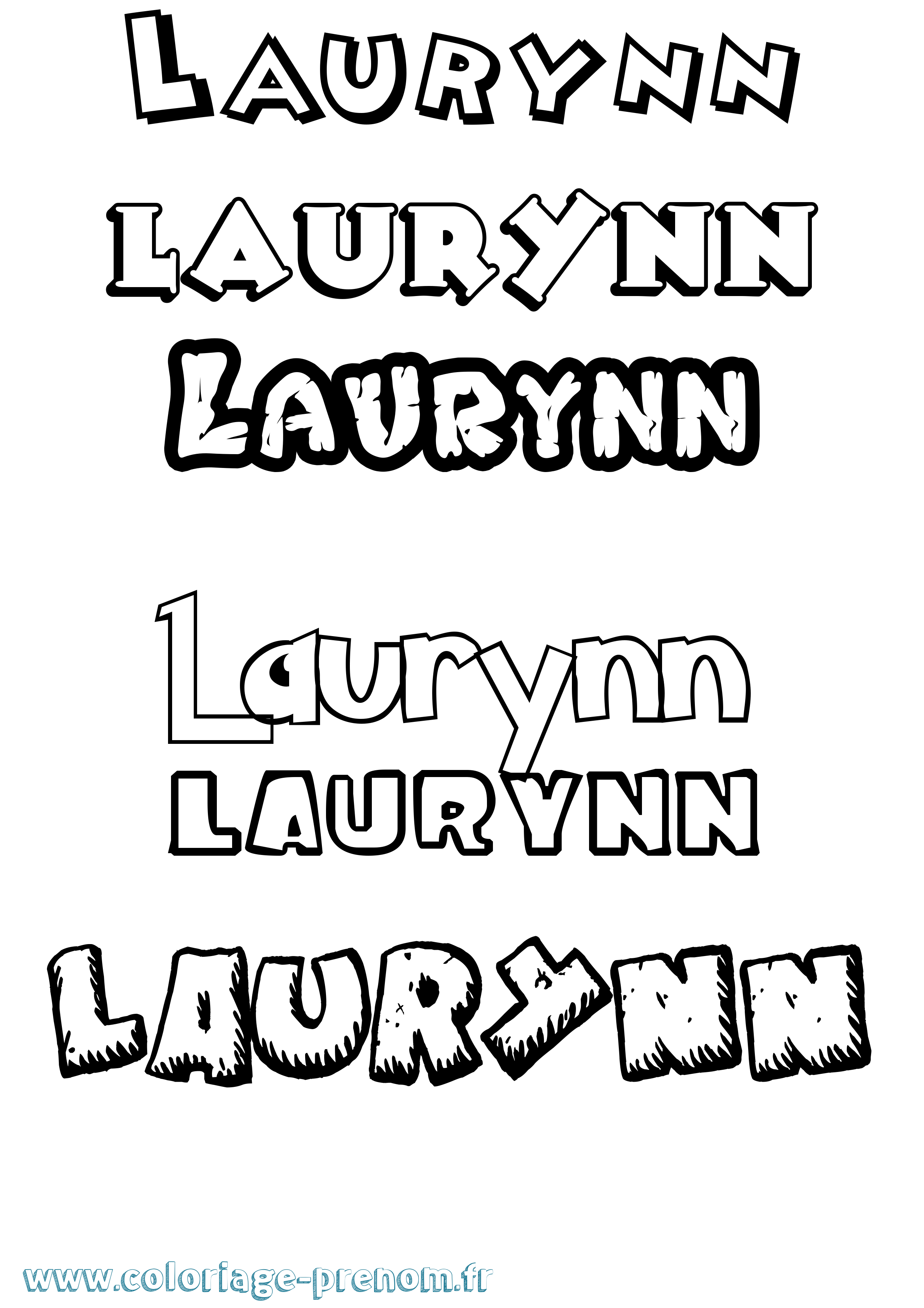 Coloriage Laurynn Dessin Animé Coloriage prénom Laurynn Dessin Animé