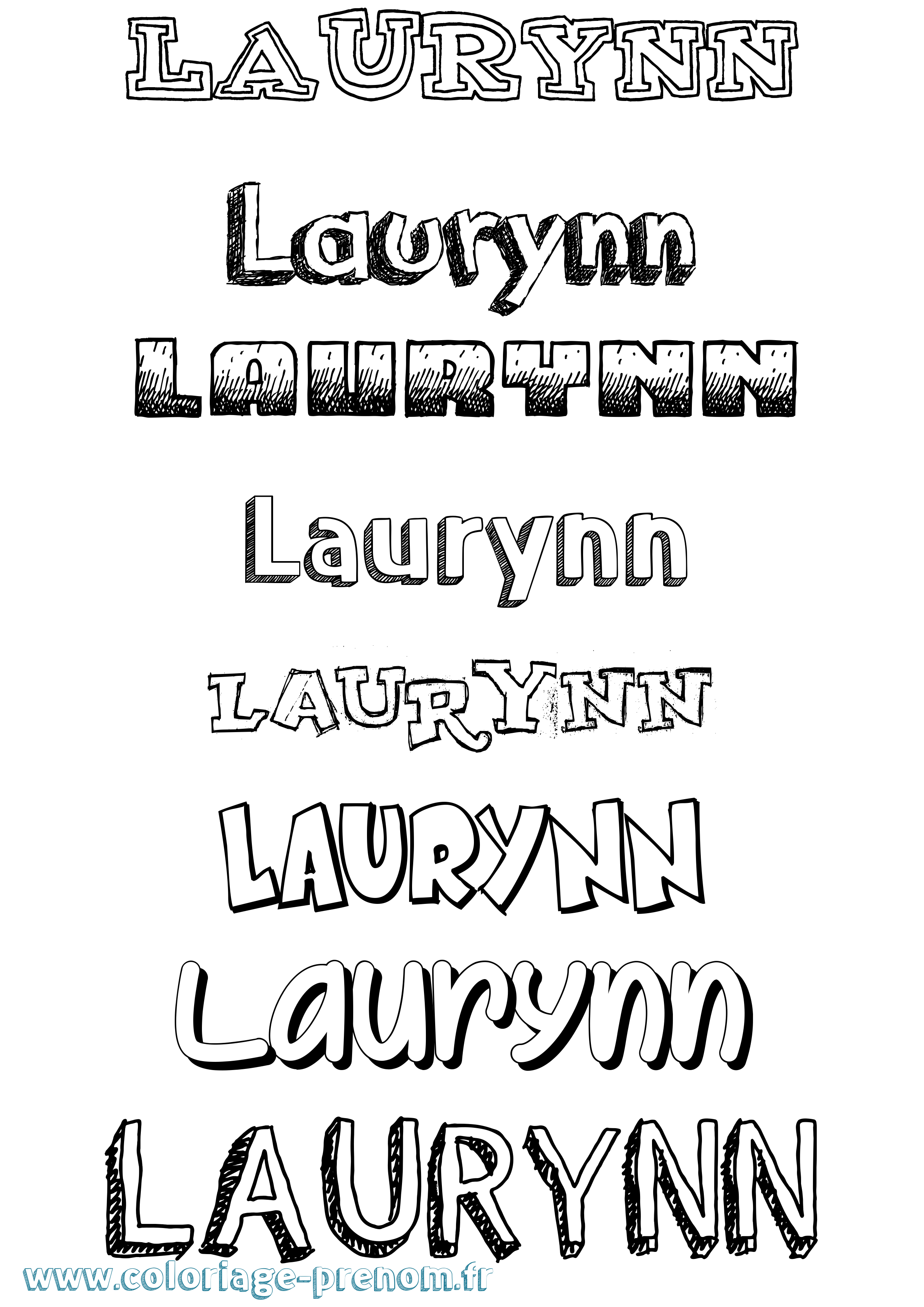 Coloriage Laurynn Dessiné Coloriage prénom Laurynn Dessiné