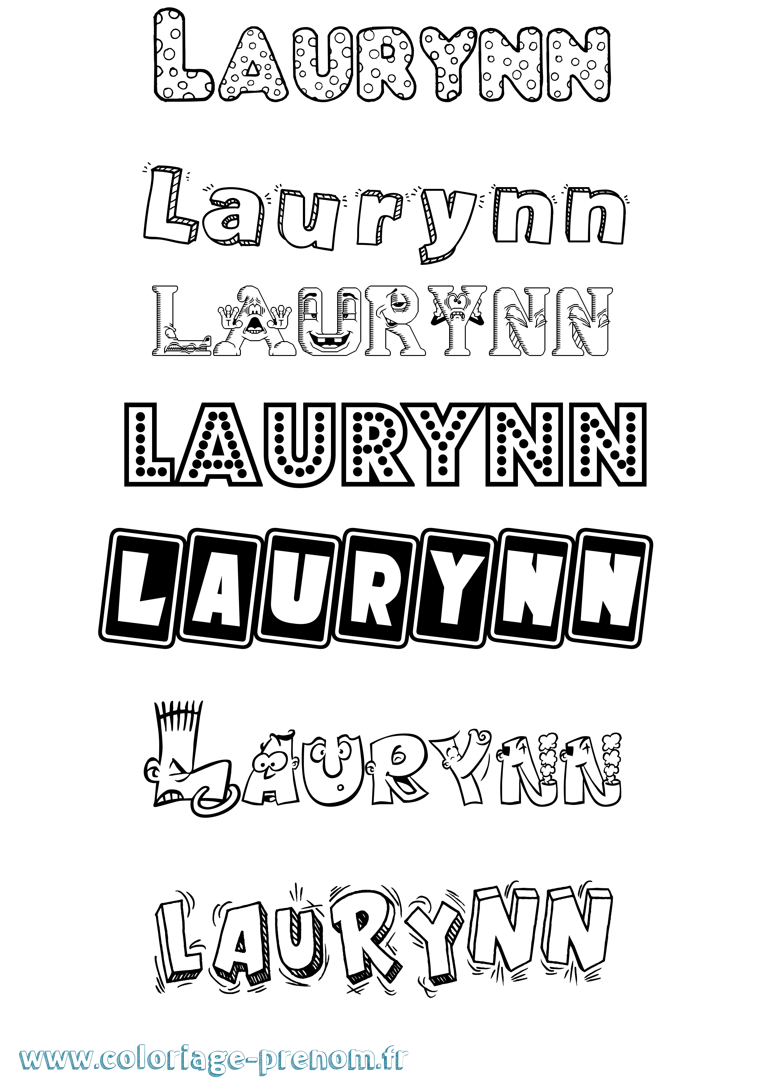 Coloriage Laurynn Fun Coloriage prénom Laurynn Fun