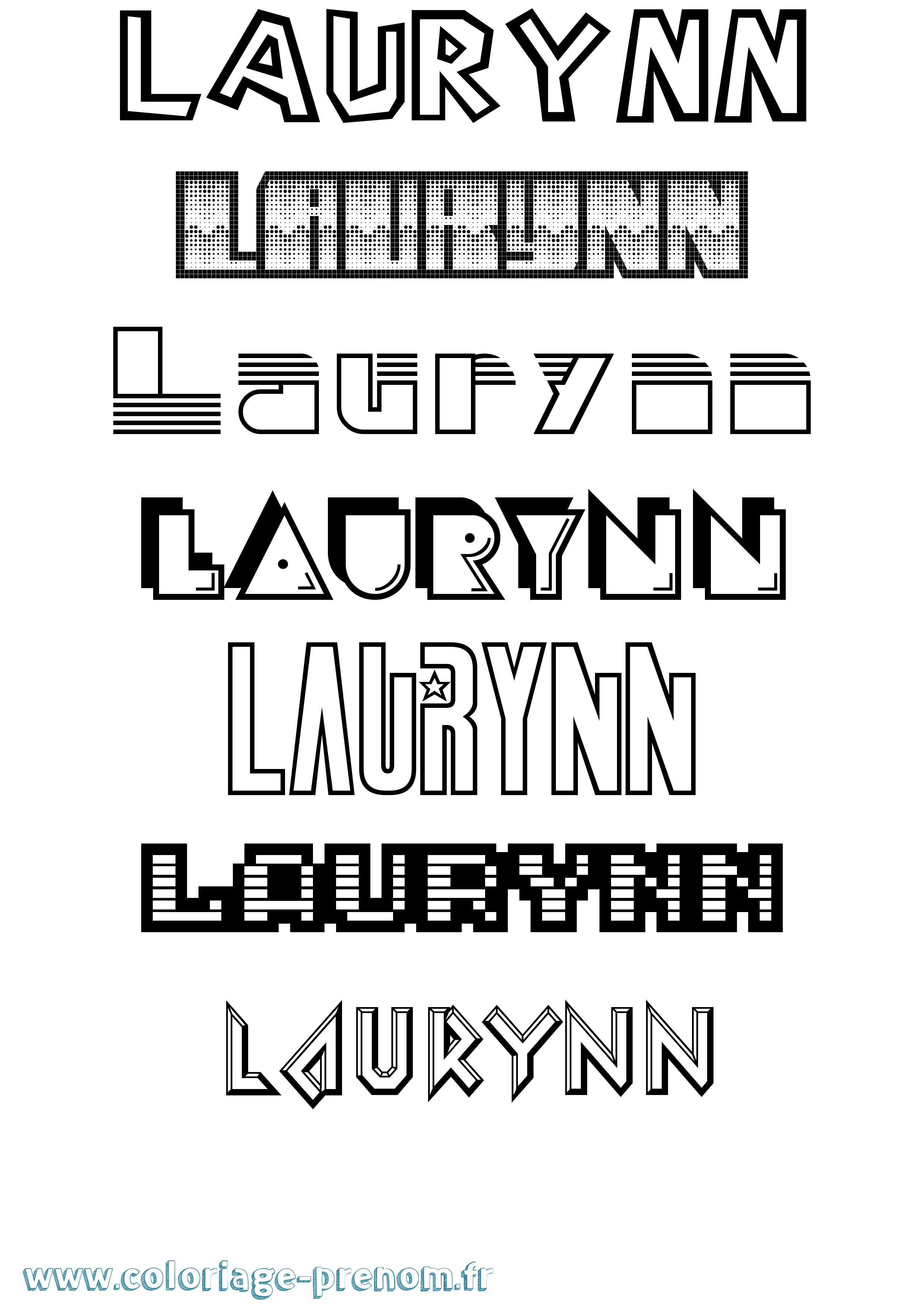 Coloriage Laurynn Jeux Vidéos Coloriage prénom Laurynn Jeux Vidéos