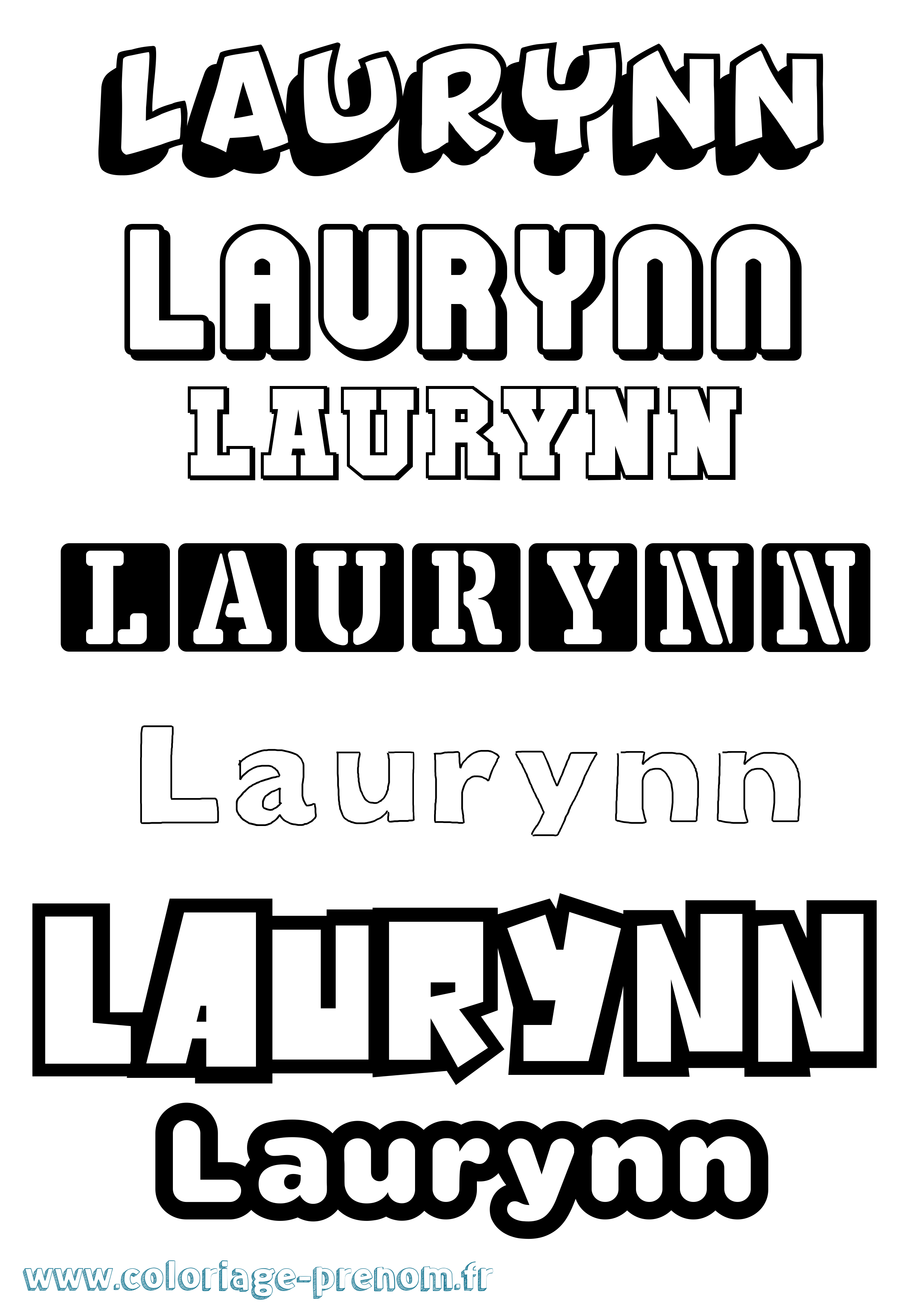 Coloriage Laurynn Simple Coloriage prénom Laurynn Simple