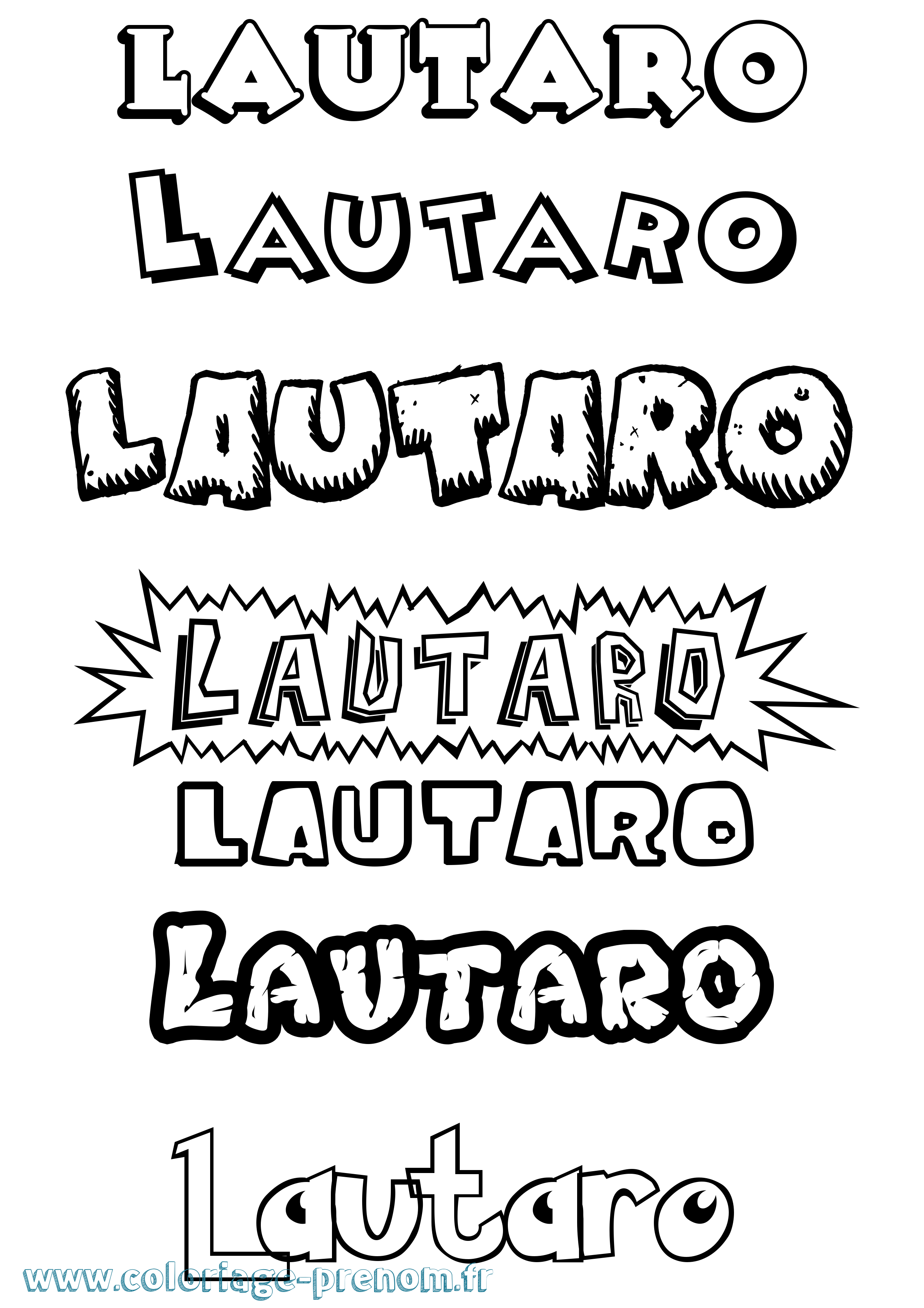 Coloriage Lautaro Dessin Animé Coloriage prénom Lautaro Dessin Animé