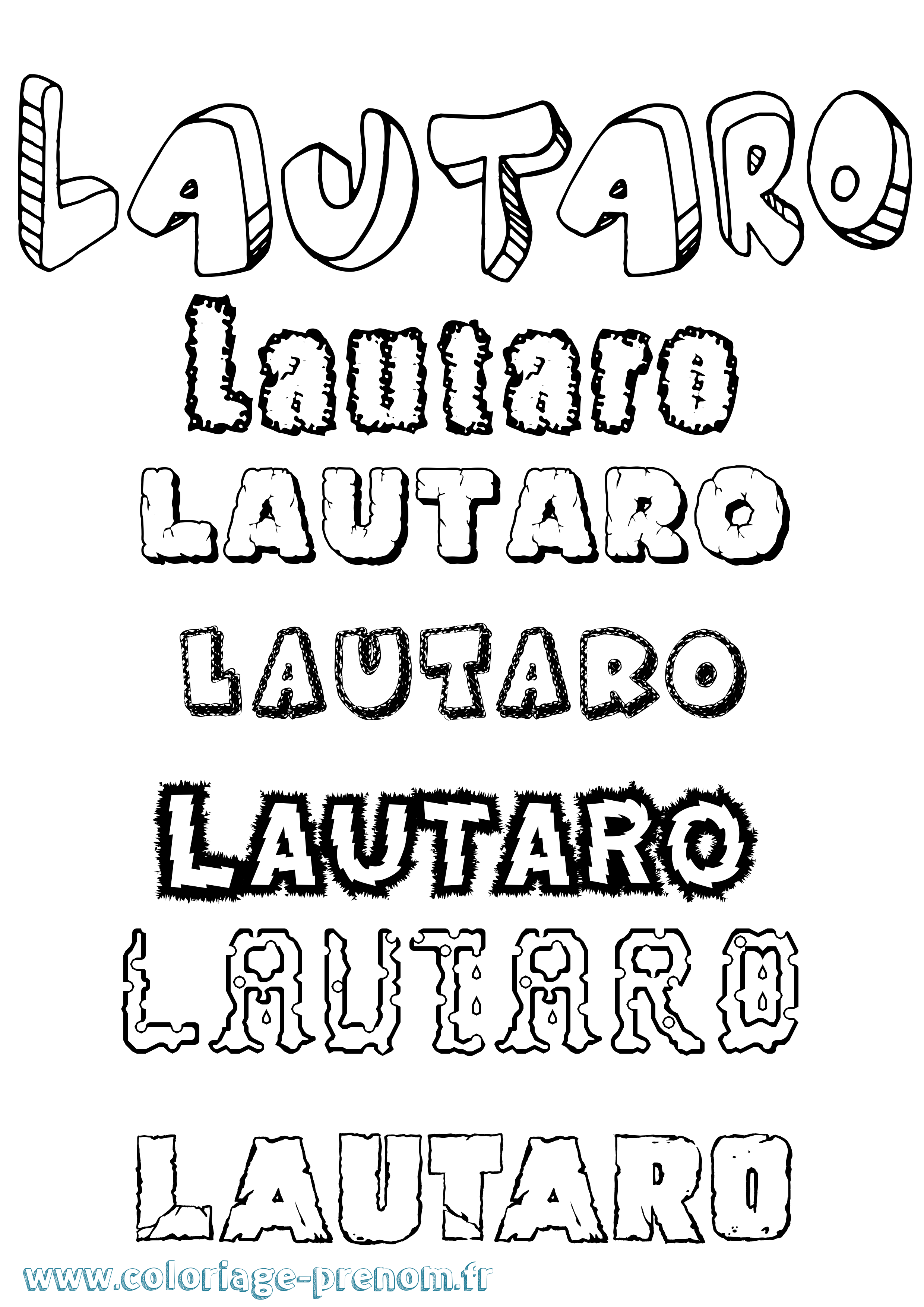 Coloriage Lautaro Destructuré Coloriage prénom Lautaro Destructuré