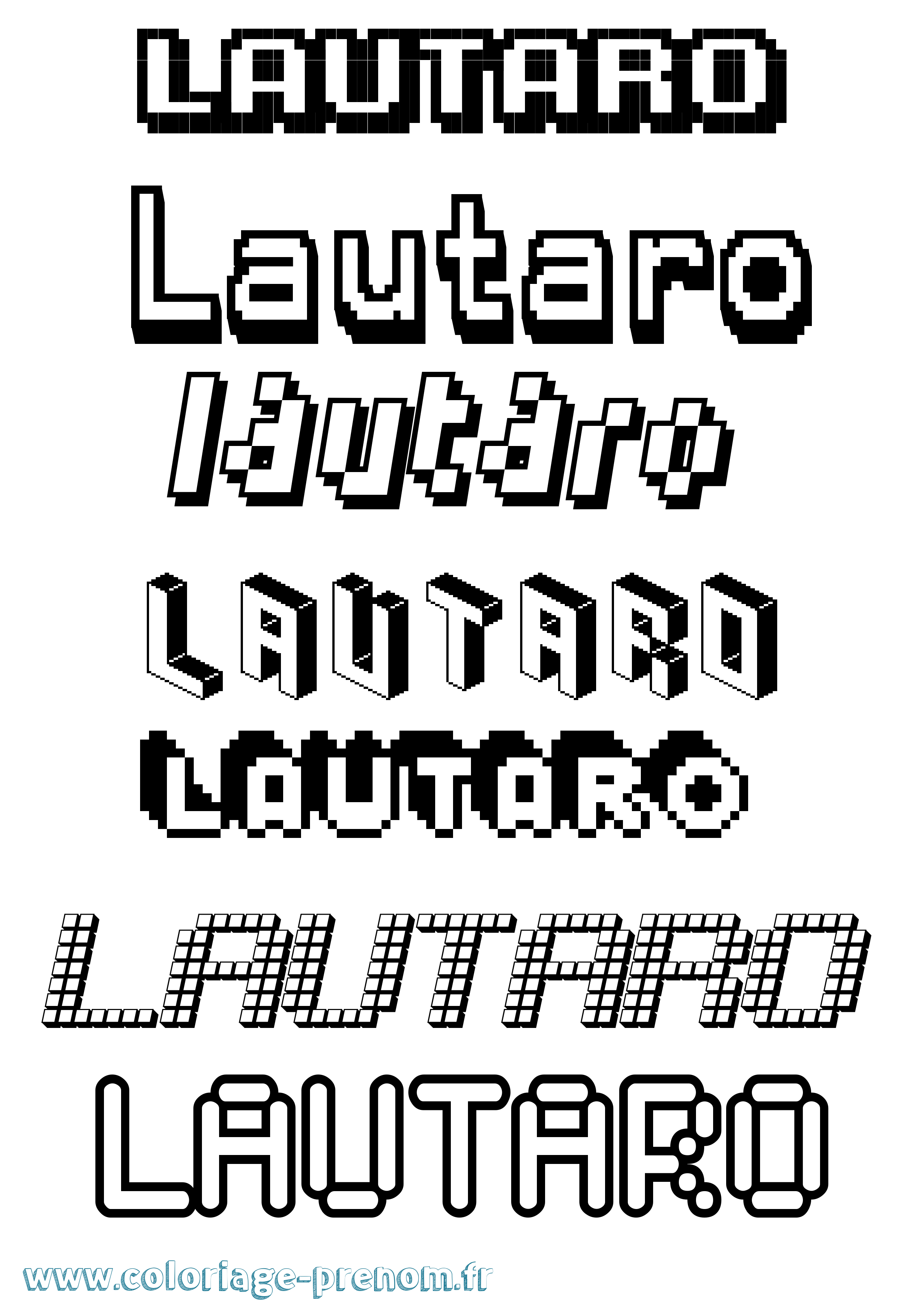 Coloriage Lautaro Pixel Coloriage prénom Lautaro Pixel