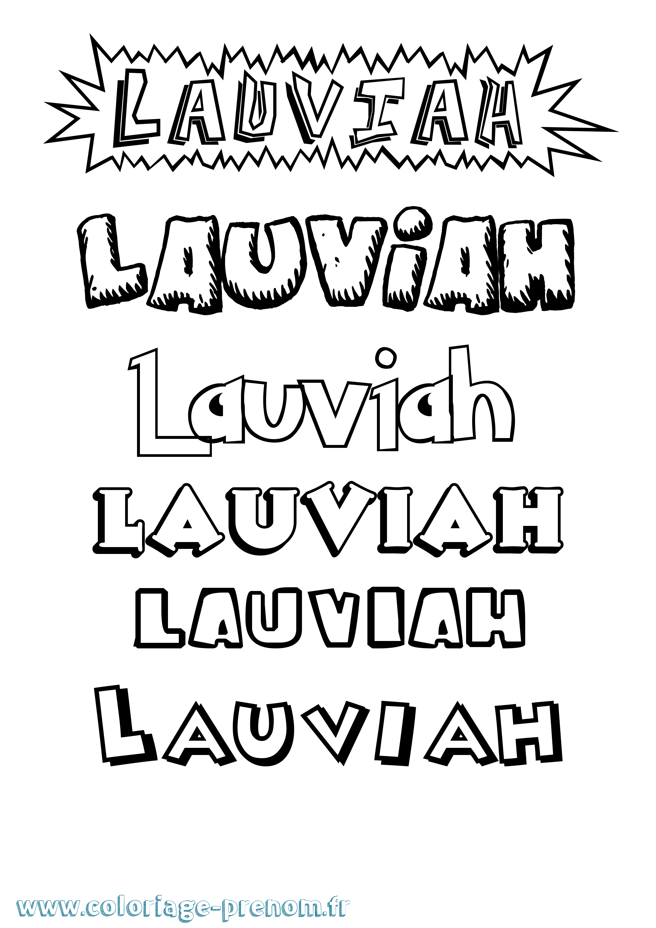 Coloriage Lauviah Dessin Animé Coloriage prénom Lauviah Dessin Animé