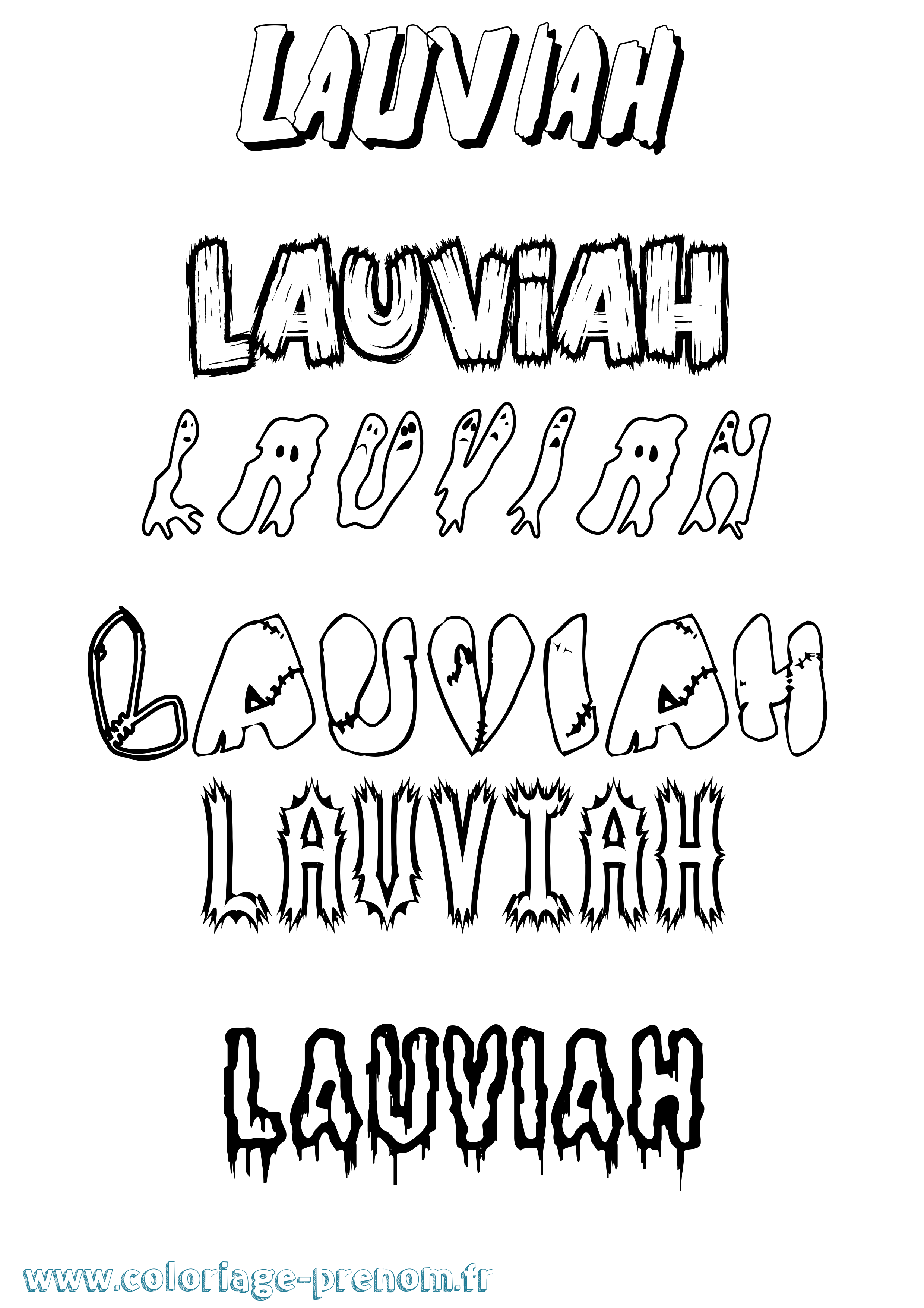 Coloriage Lauviah Frisson Coloriage prénom Lauviah Frisson