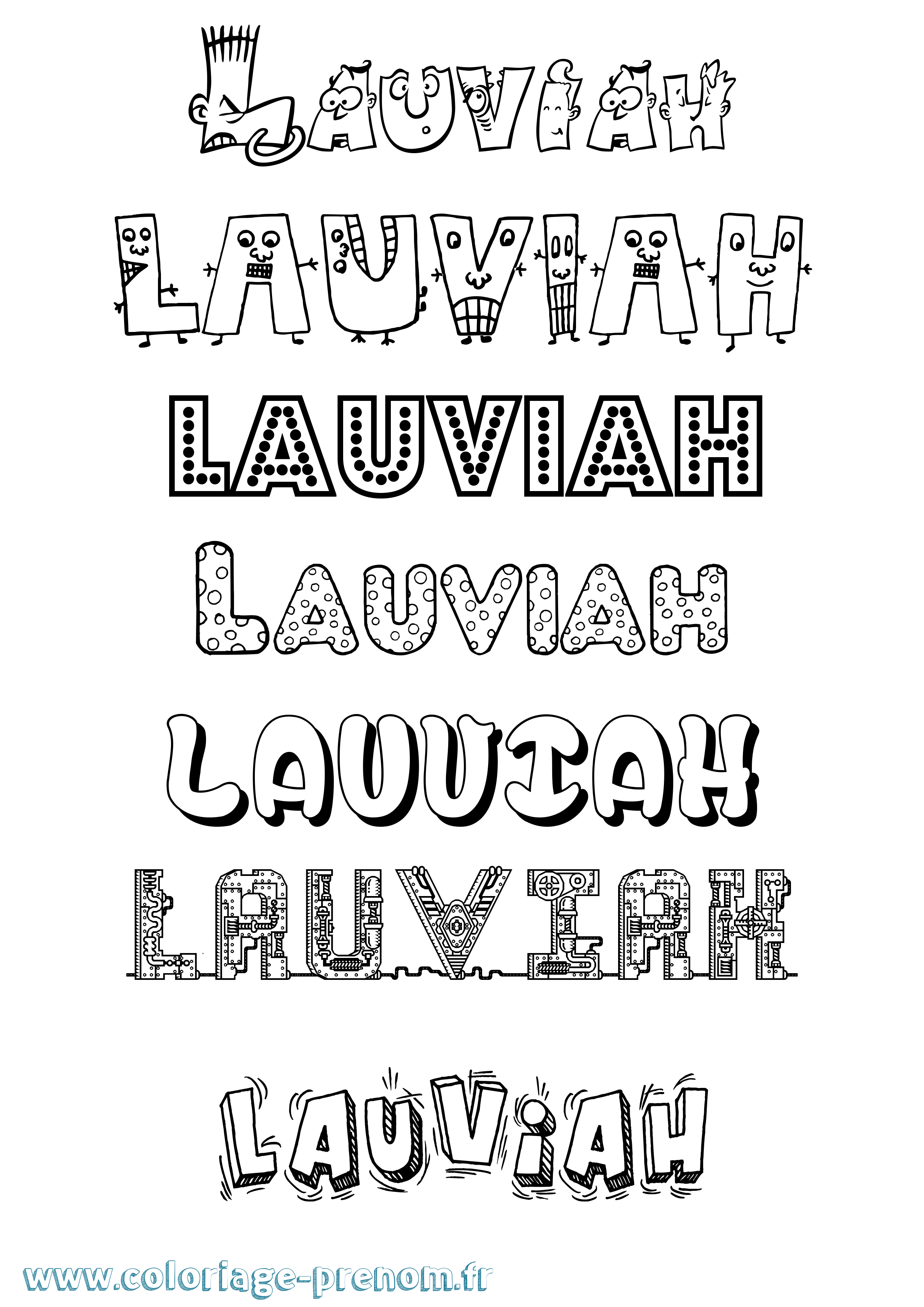 Coloriage Lauviah Fun Coloriage prénom Lauviah Fun