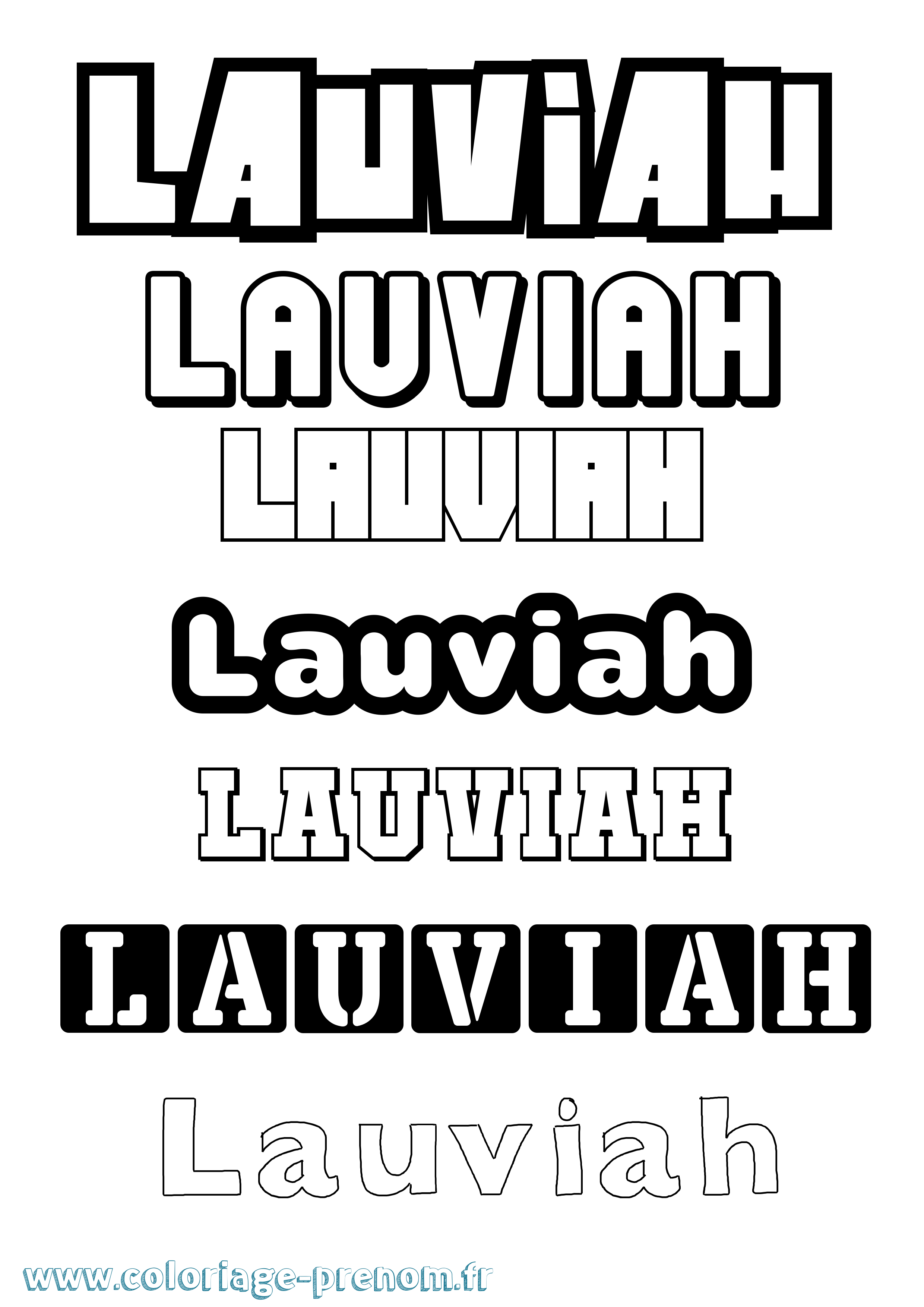 Coloriage Lauviah Simple Coloriage prénom Lauviah Simple