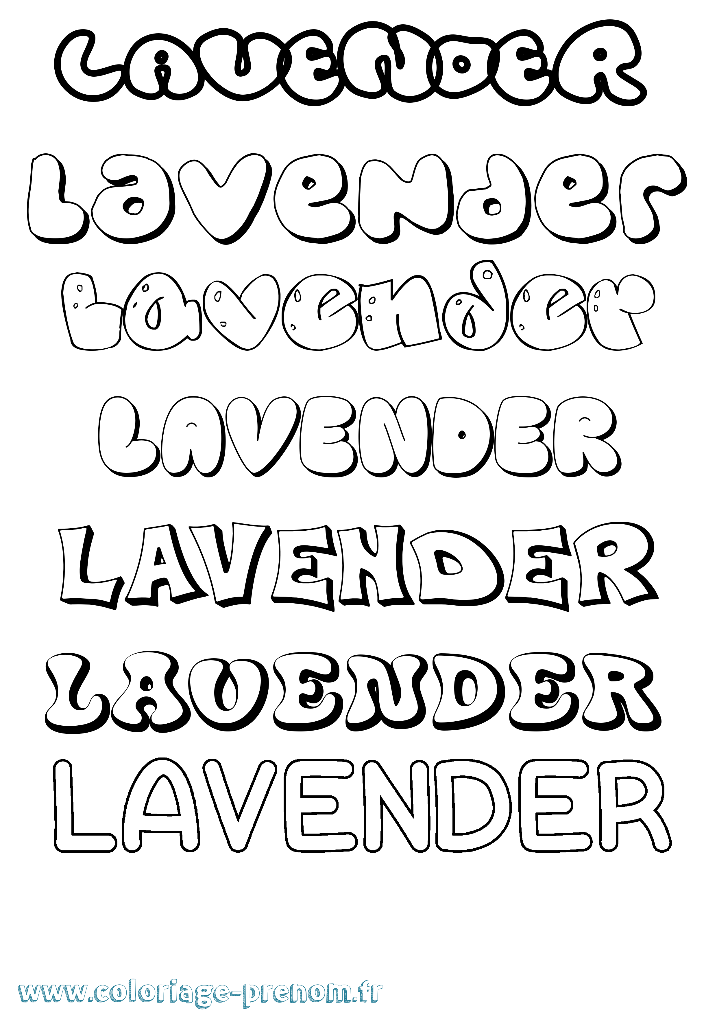 Coloriage Lavender Bubble Coloriage prénom Lavender Bubble