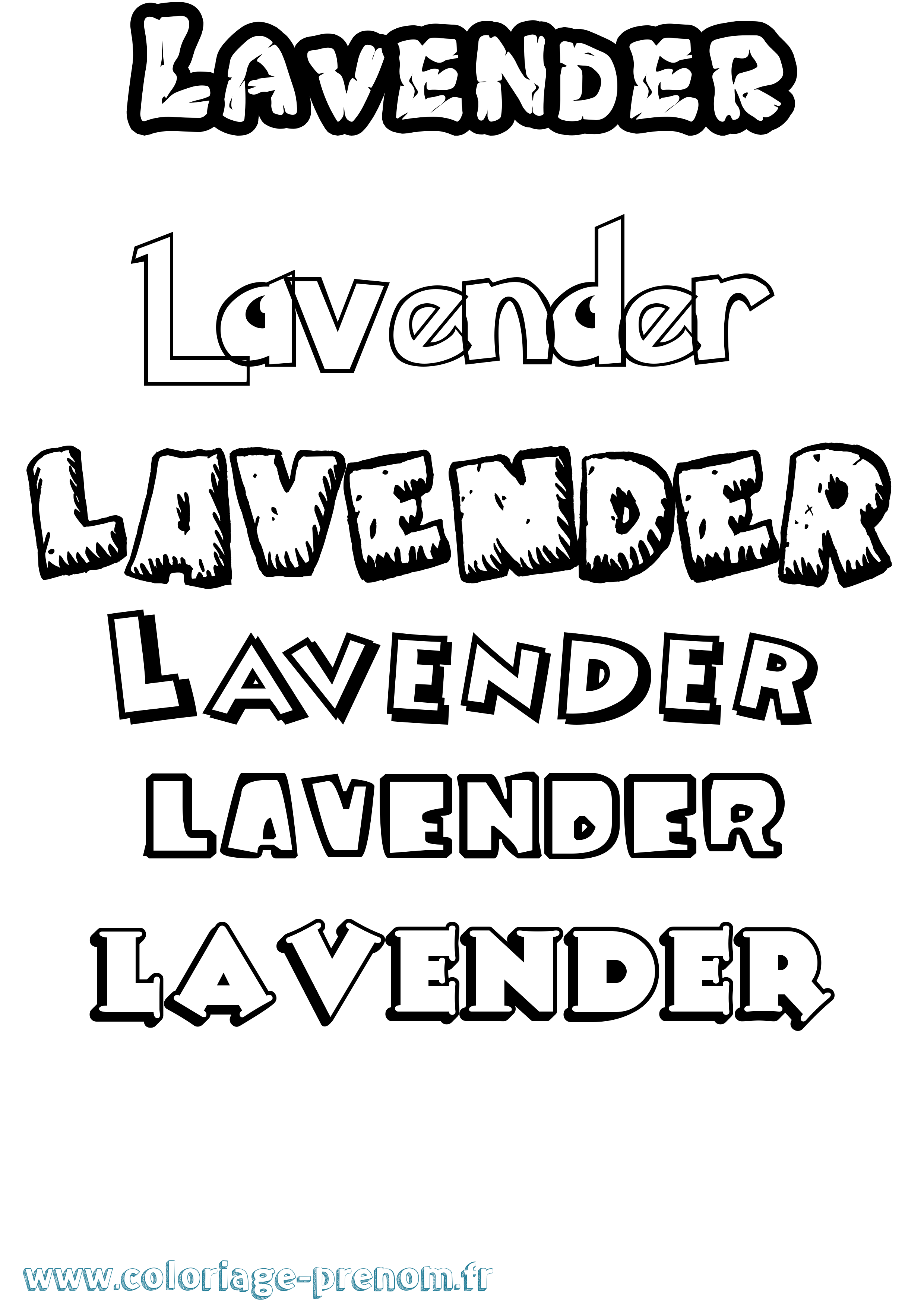 Coloriage Lavender Dessin Animé Coloriage prénom Lavender Dessin Animé