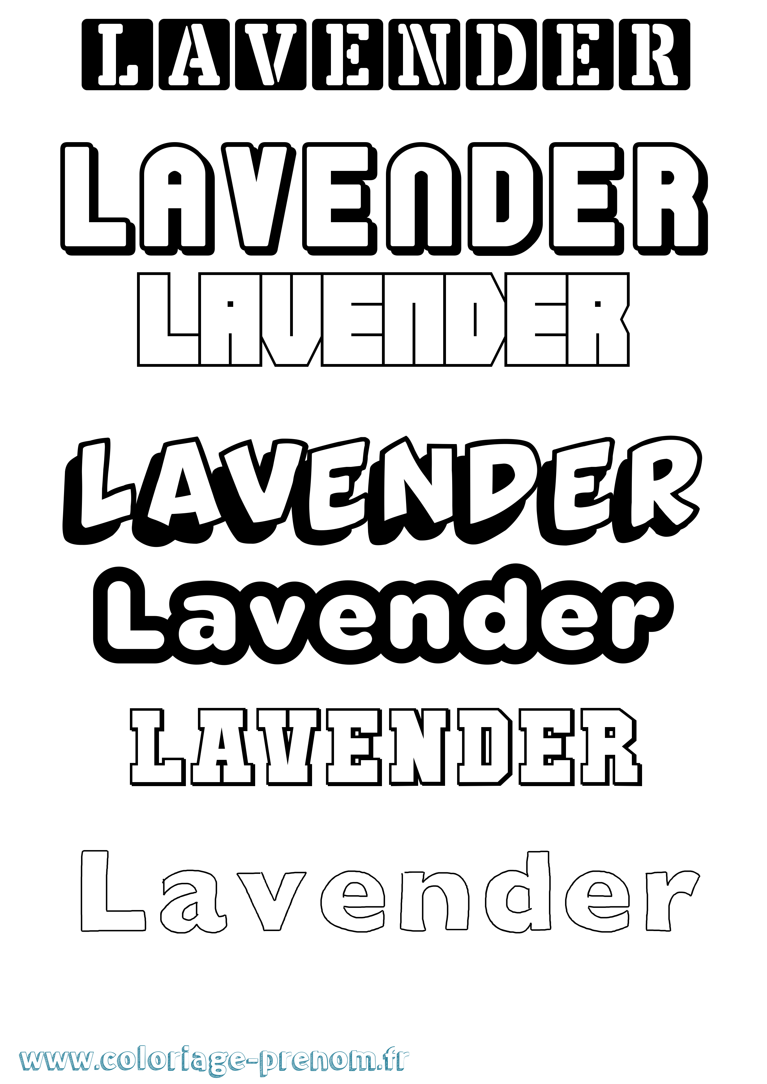 Coloriage Lavender Simple Coloriage prénom Lavender Simple