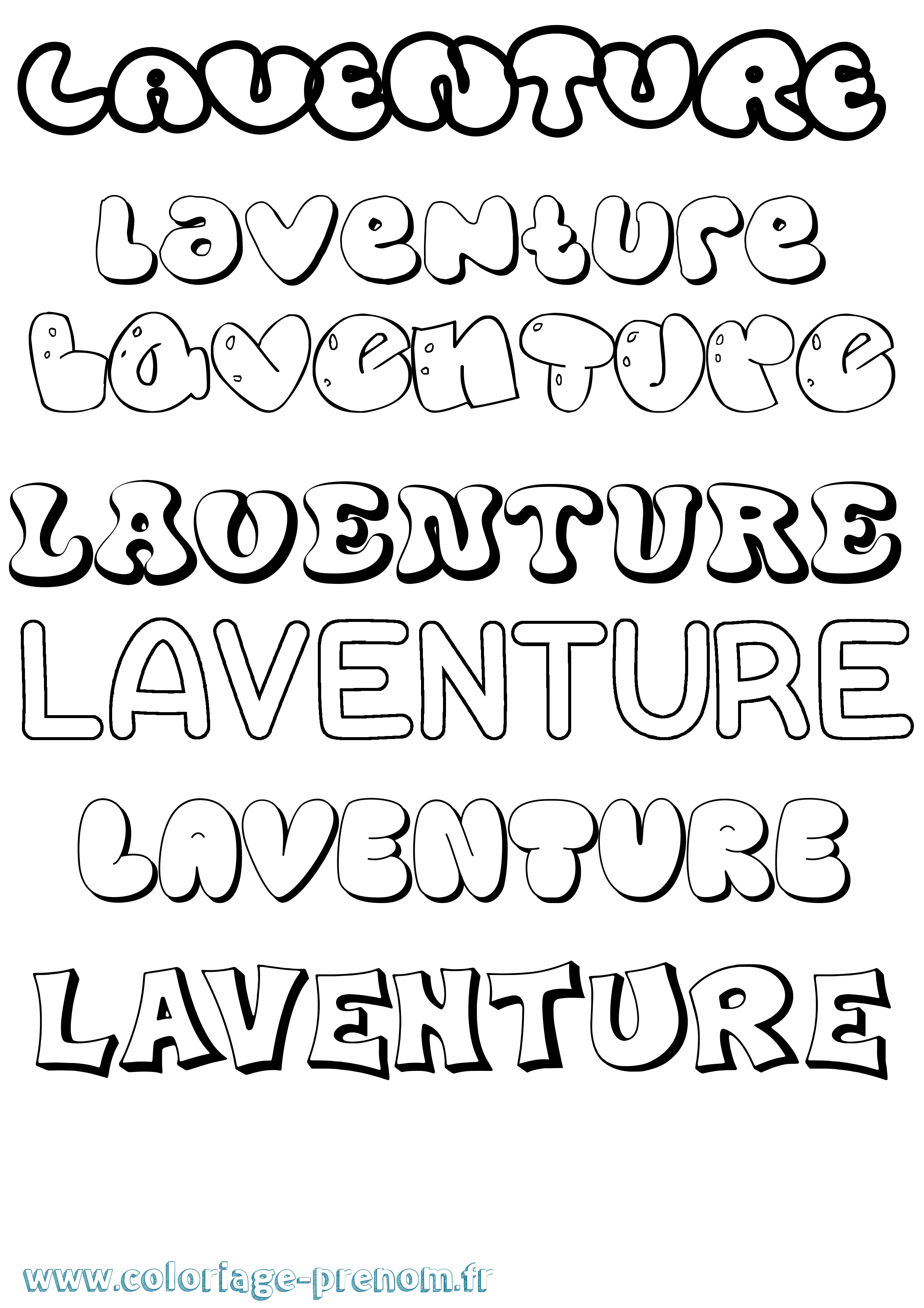 Coloriage Laventure Bubble Coloriage prénom Laventure Bubble