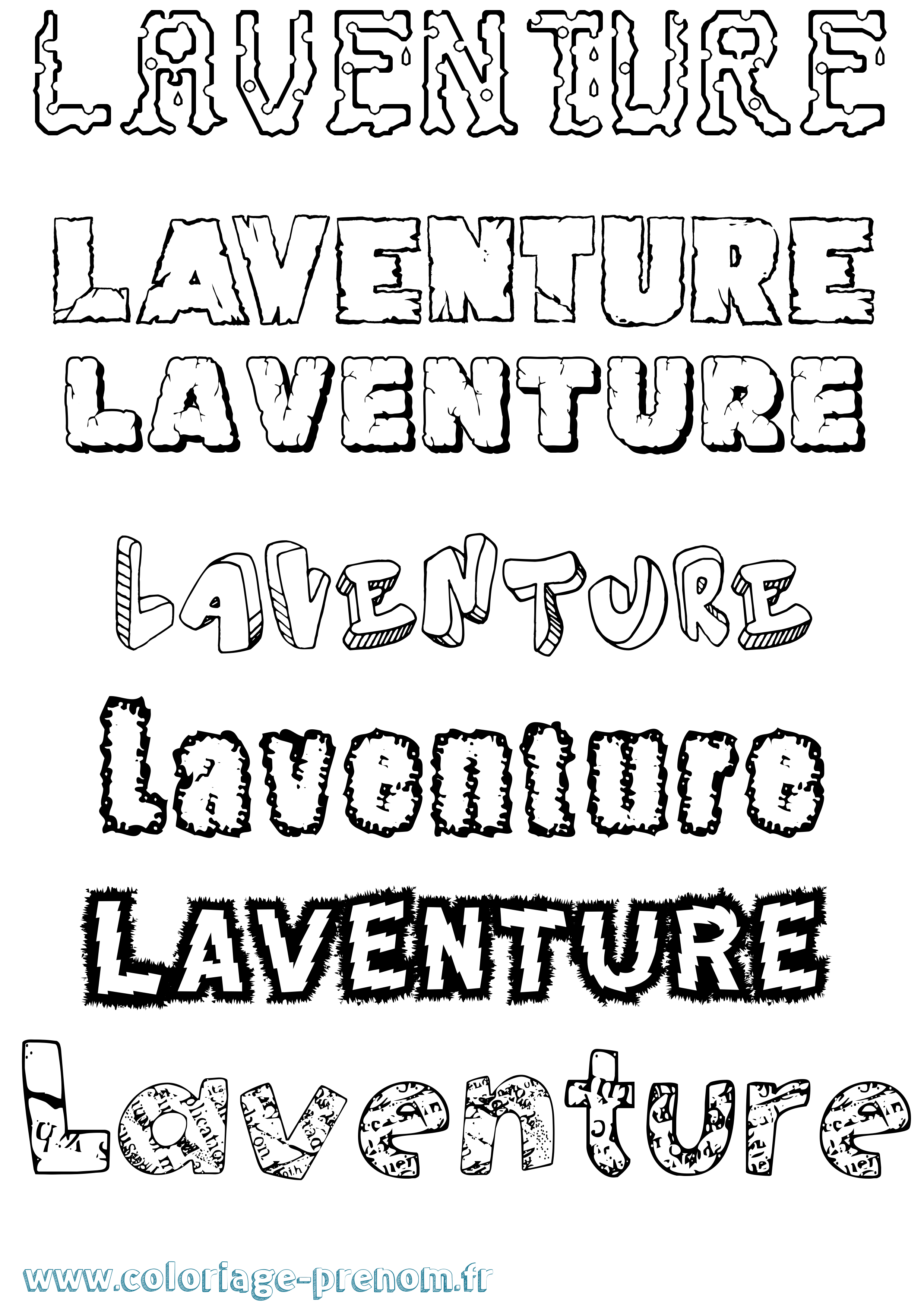 Coloriage Laventure Destructuré Coloriage prénom Laventure Destructuré
