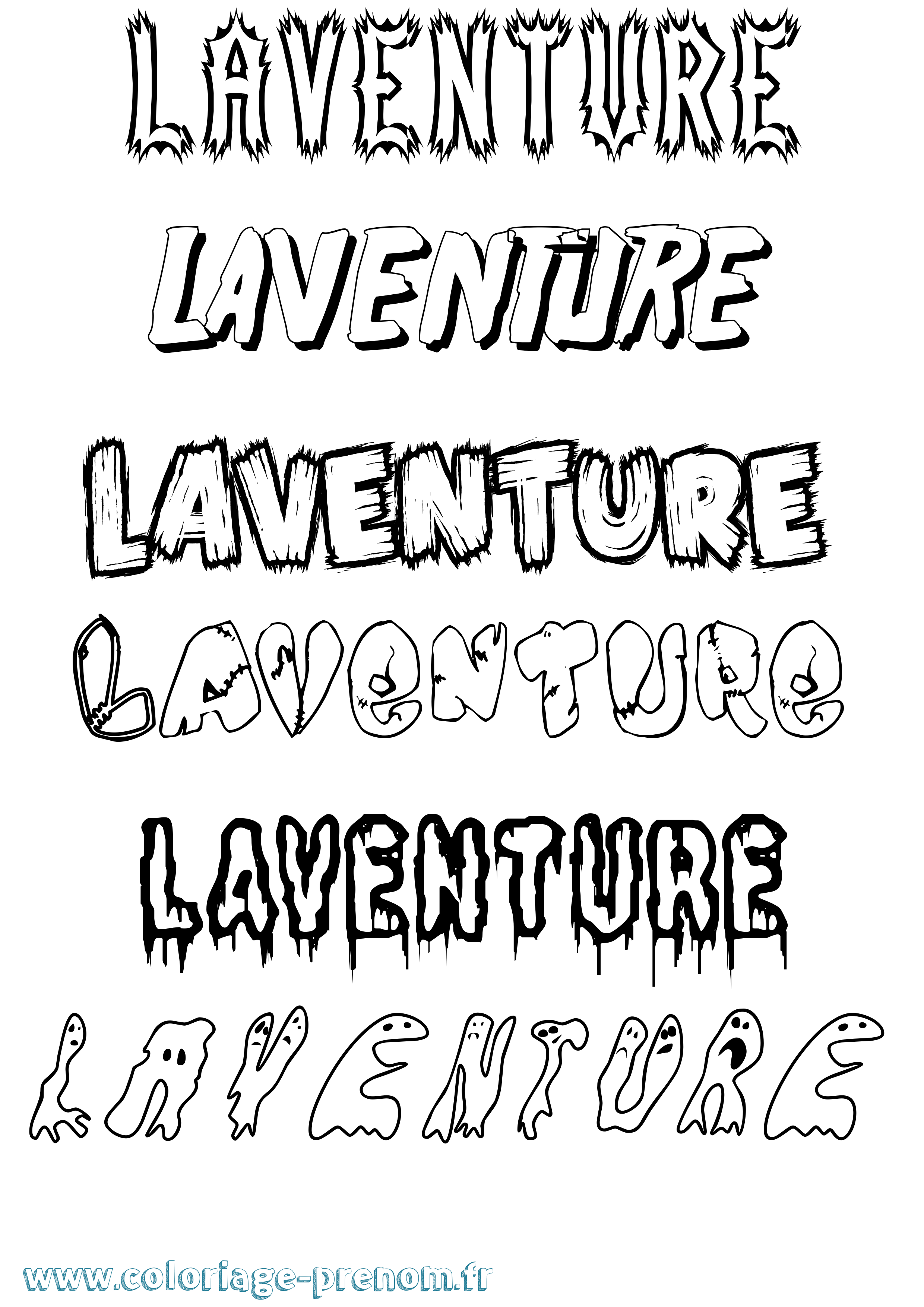 Coloriage Laventure Frisson Coloriage prénom Laventure Frisson