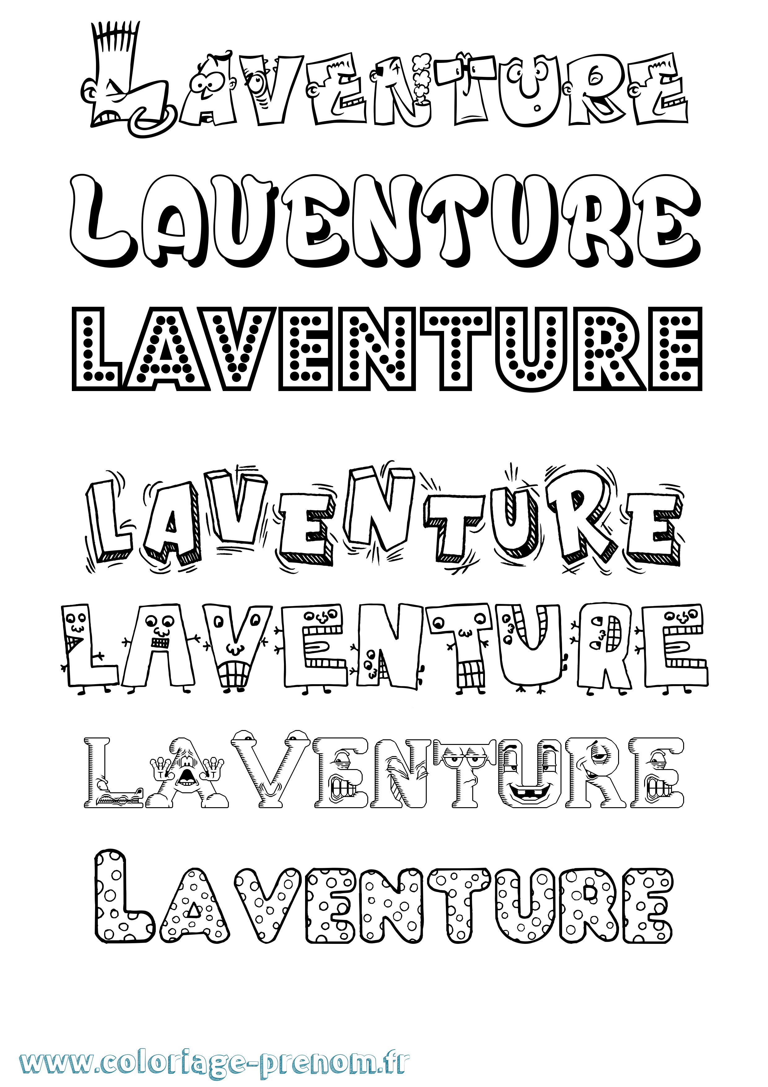 Coloriage Laventure Fun Coloriage prénom Laventure Fun