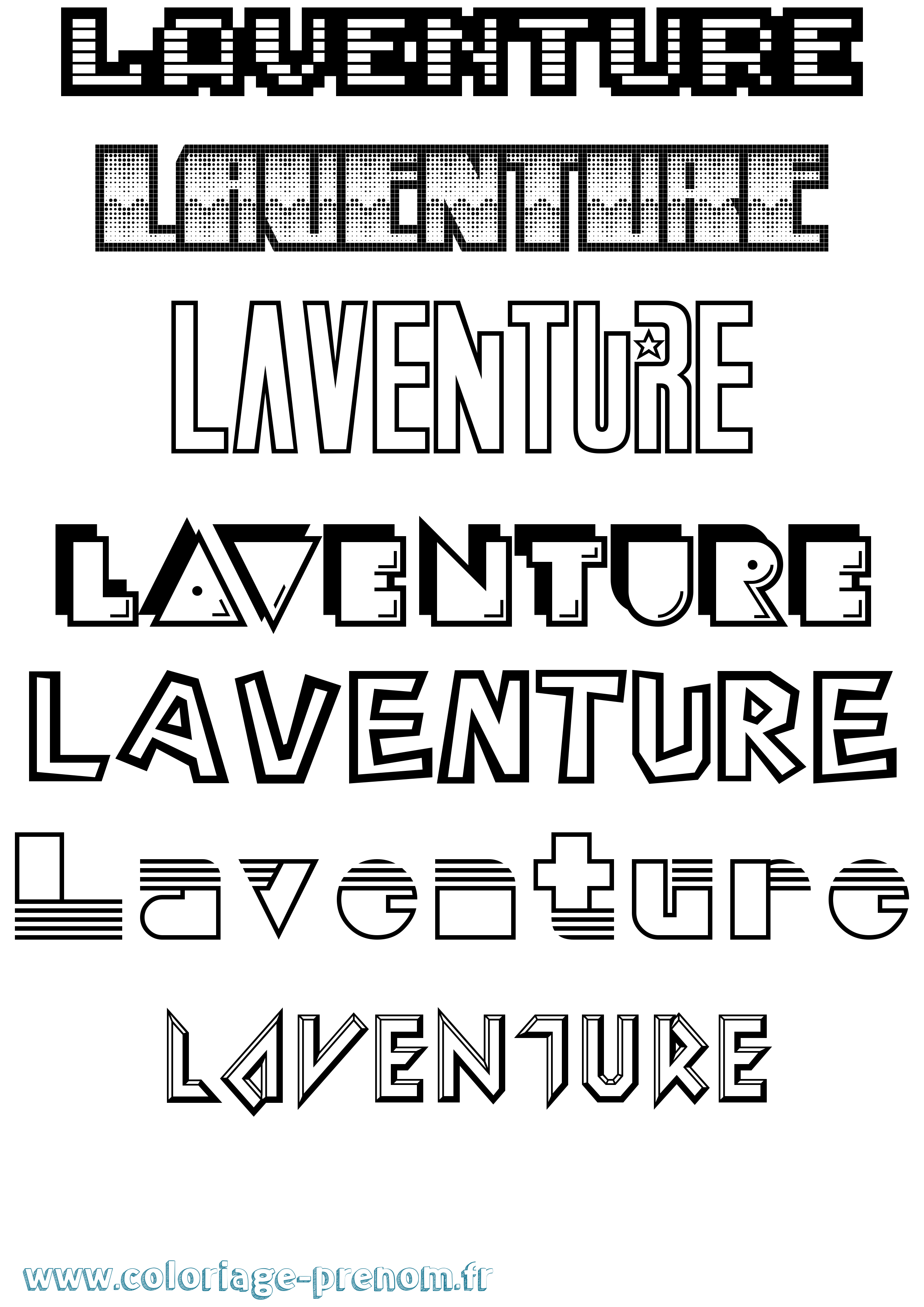 Coloriage Laventure Jeux Vidéos Coloriage prénom Laventure Jeux Vidéos
