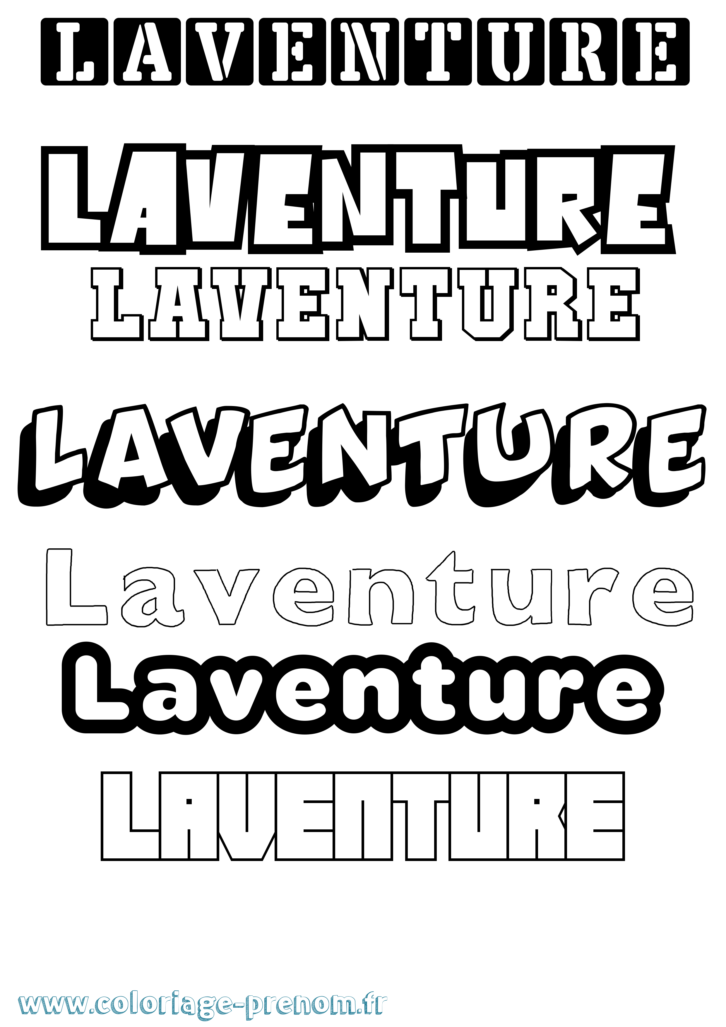 Coloriage Laventure Simple Coloriage prénom Laventure Simple