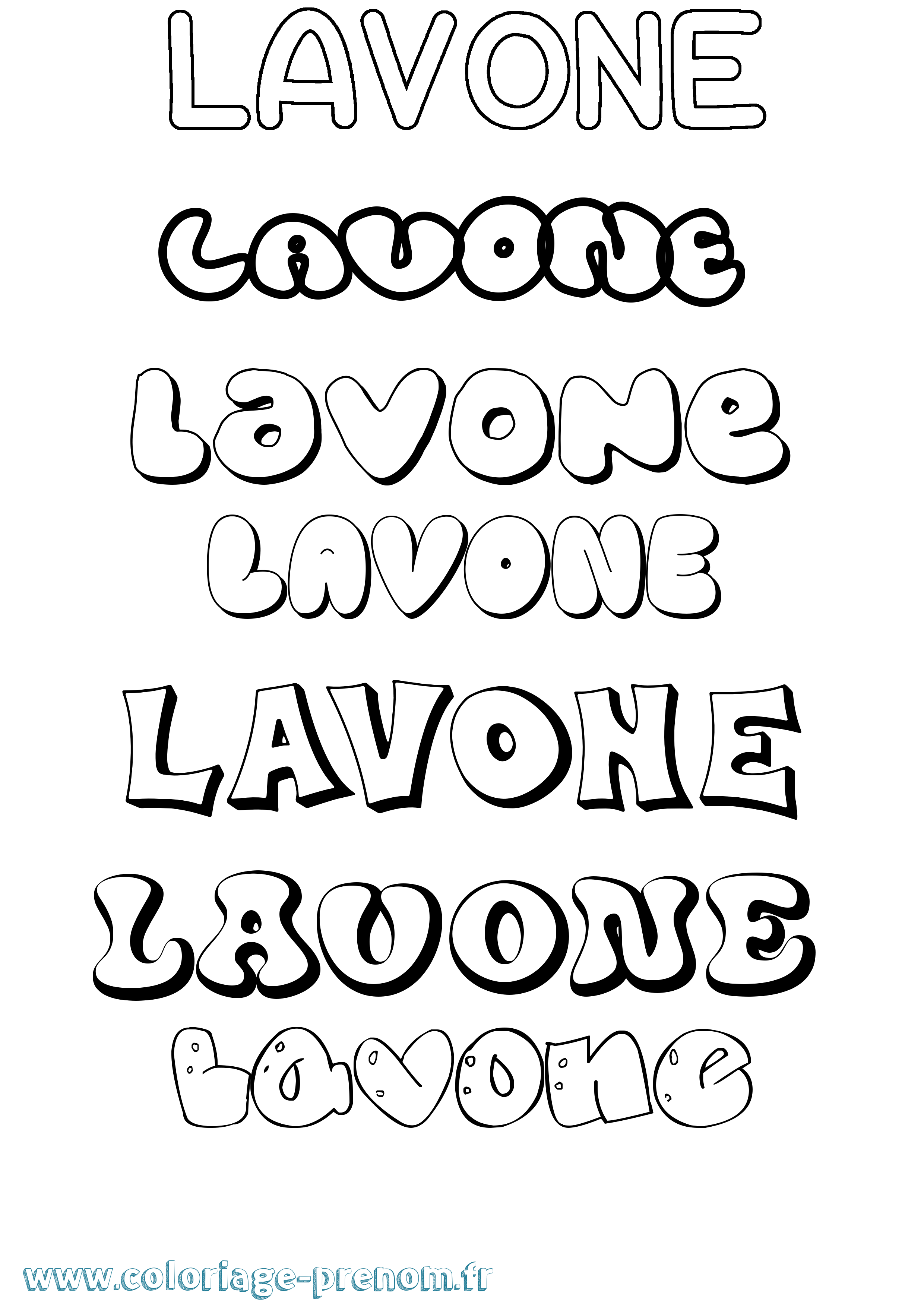 Coloriage Lavone Bubble Coloriage prénom Lavone Bubble