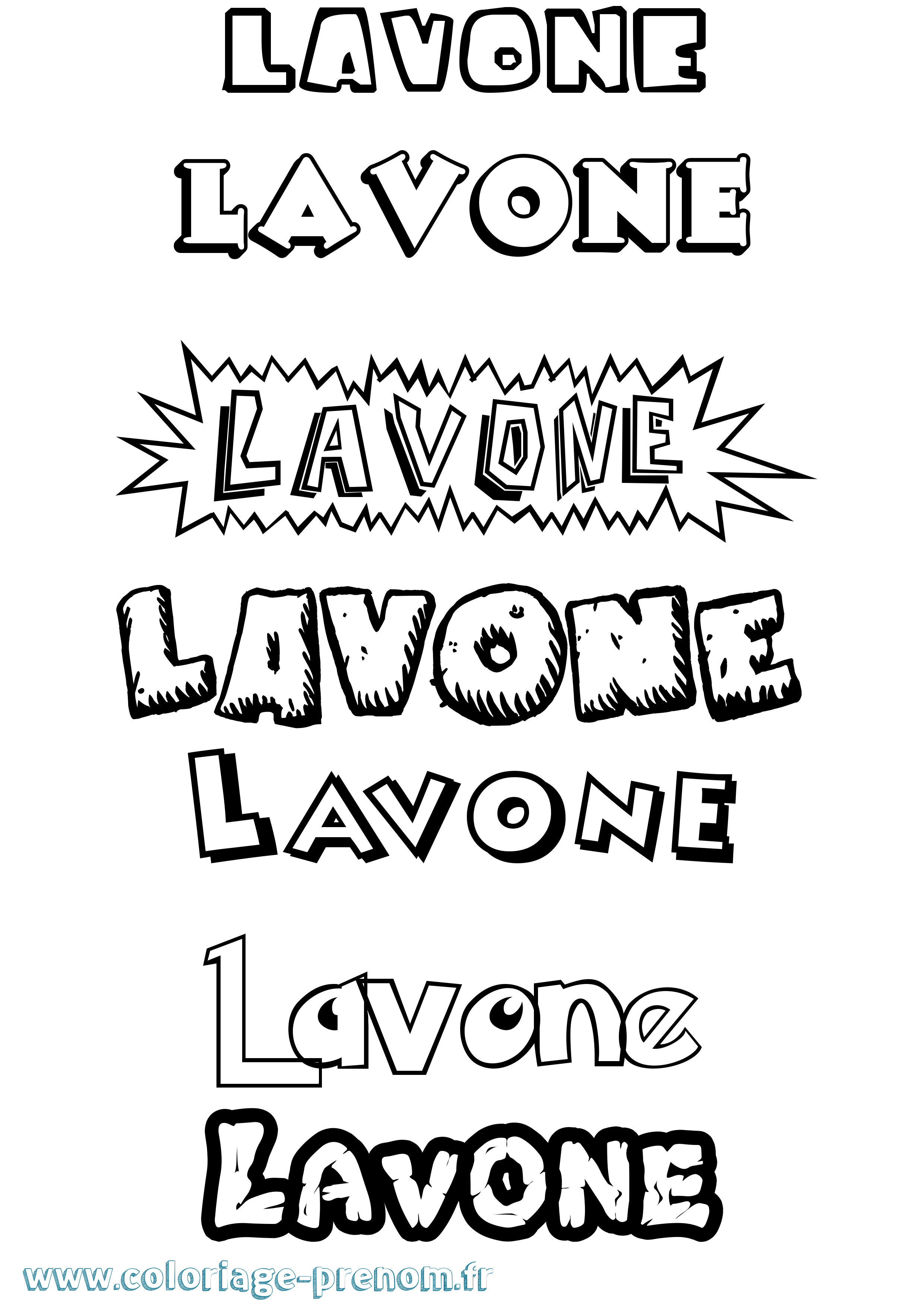 Coloriage Lavone Dessin Animé Coloriage prénom Lavone Dessin Animé