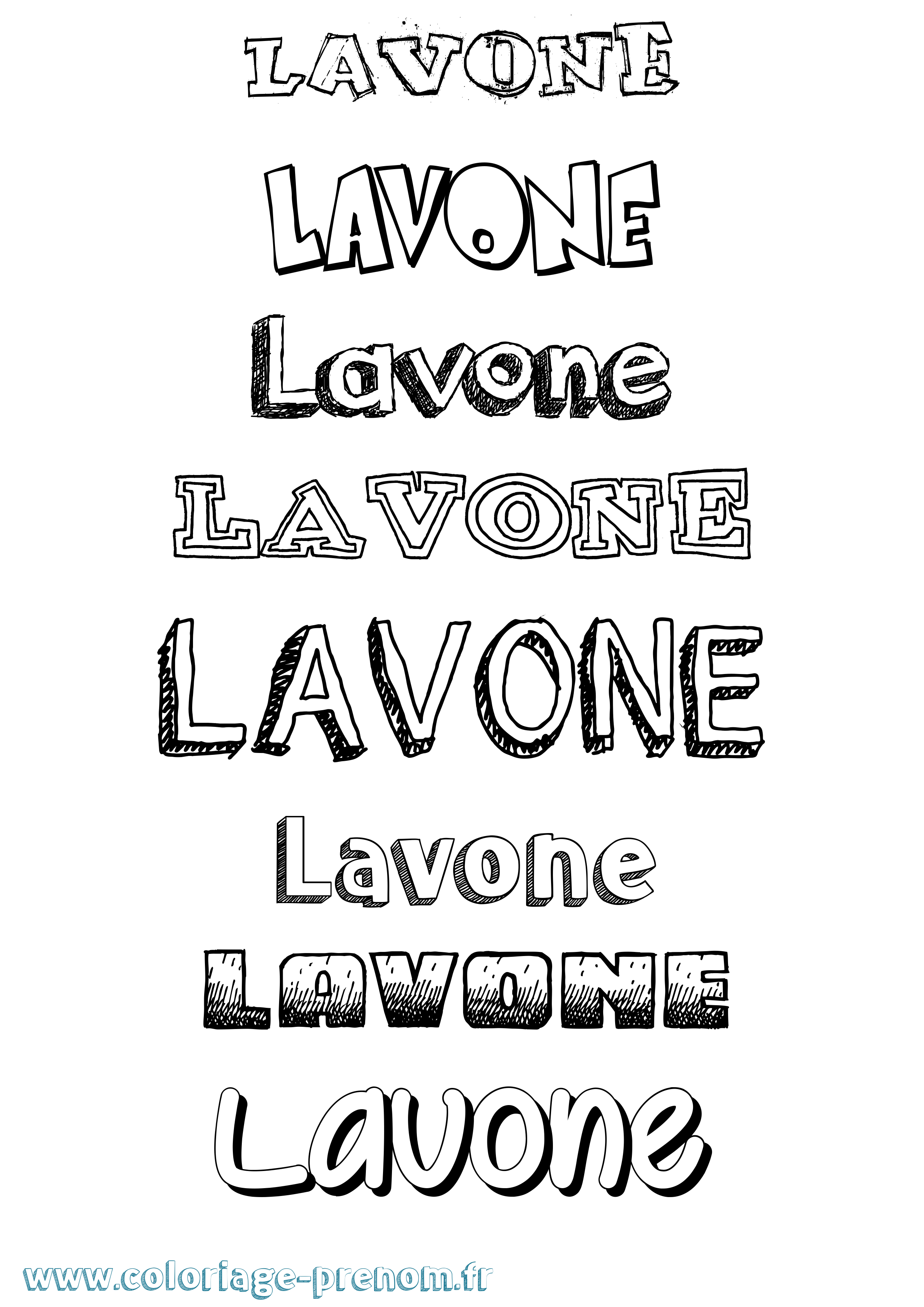 Coloriage Lavone Dessiné Coloriage prénom Lavone Dessiné