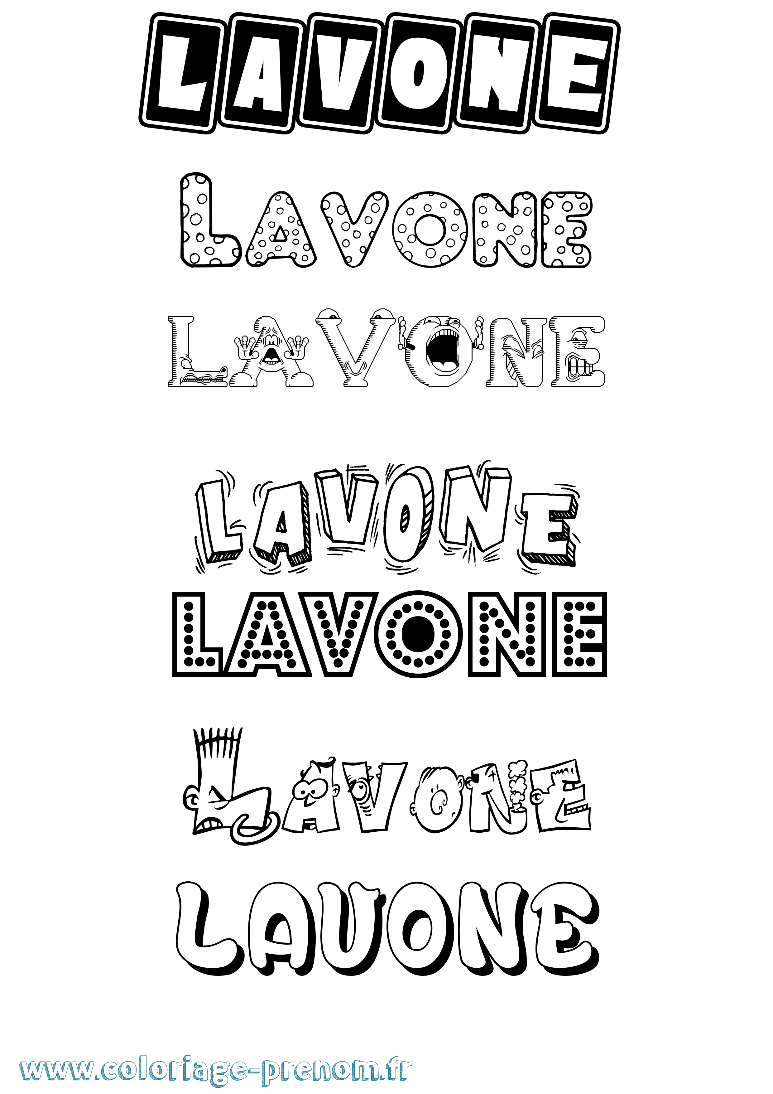 Coloriage Lavone Fun Coloriage prénom Lavone Fun