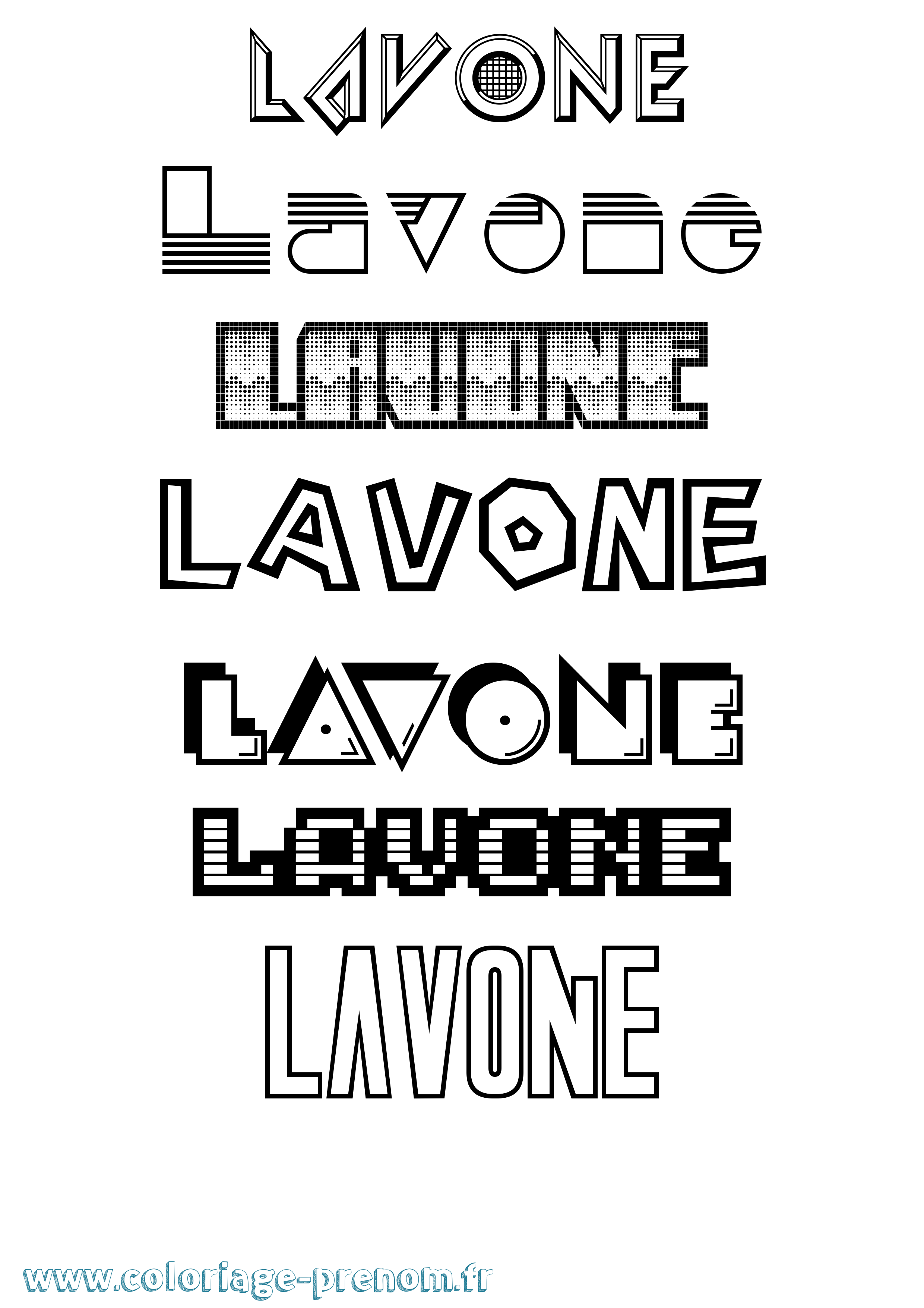 Coloriage Lavone Jeux Vidéos Coloriage prénom Lavone Jeux Vidéos