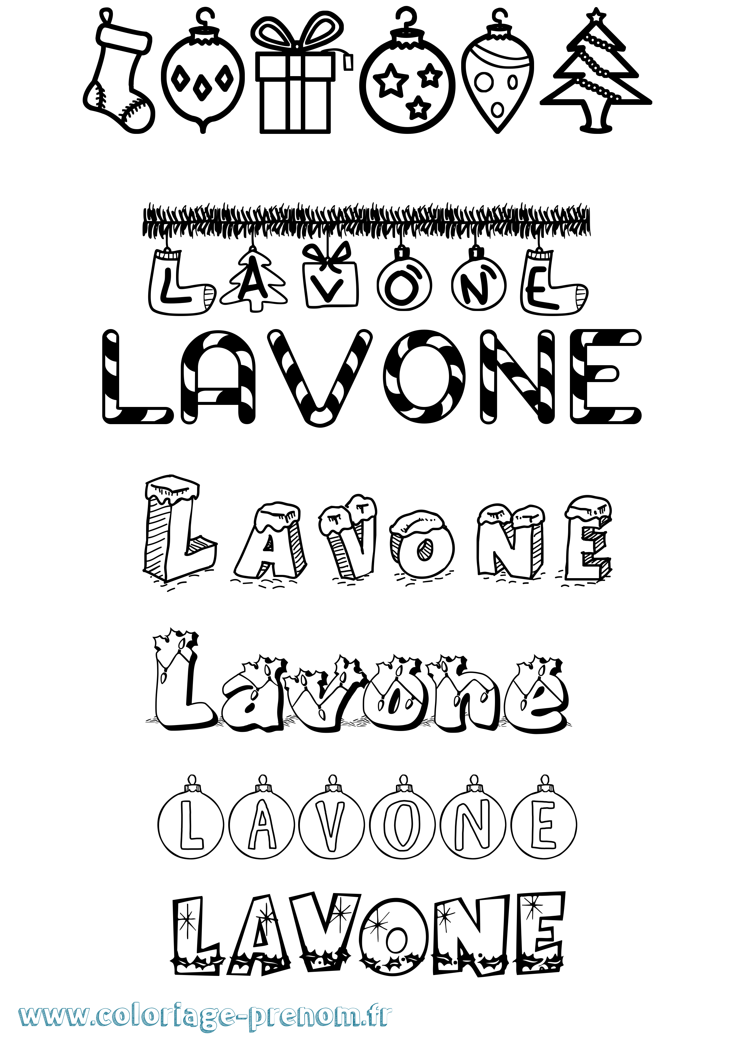 Coloriage Lavone Noël Coloriage prénom Lavone Noël