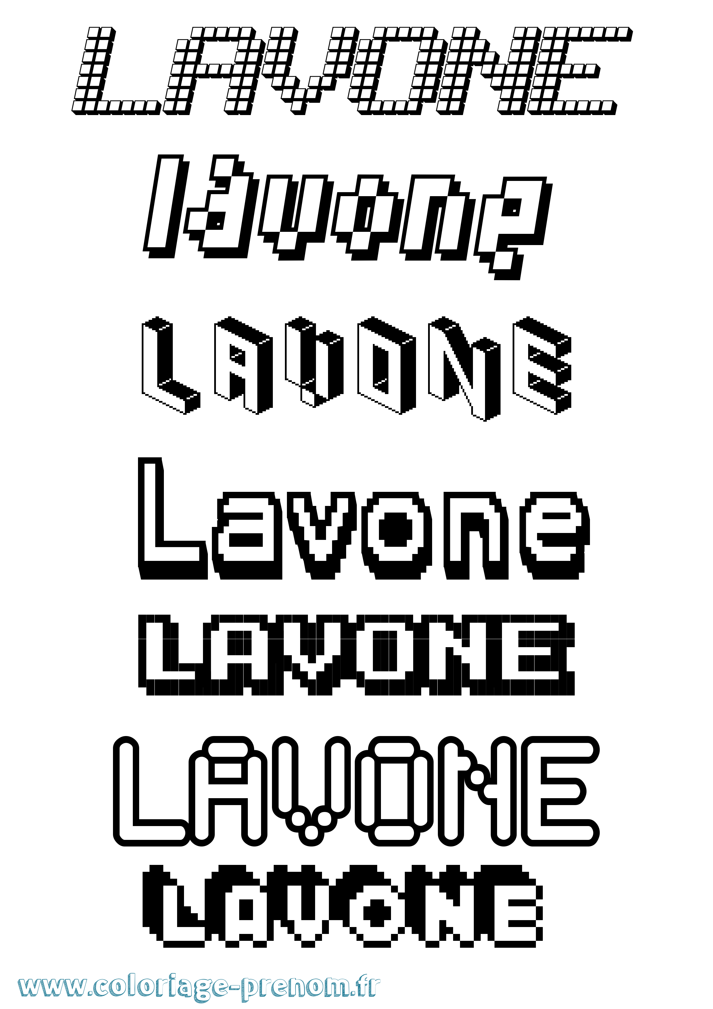 Coloriage Lavone Pixel Coloriage prénom Lavone Pixel