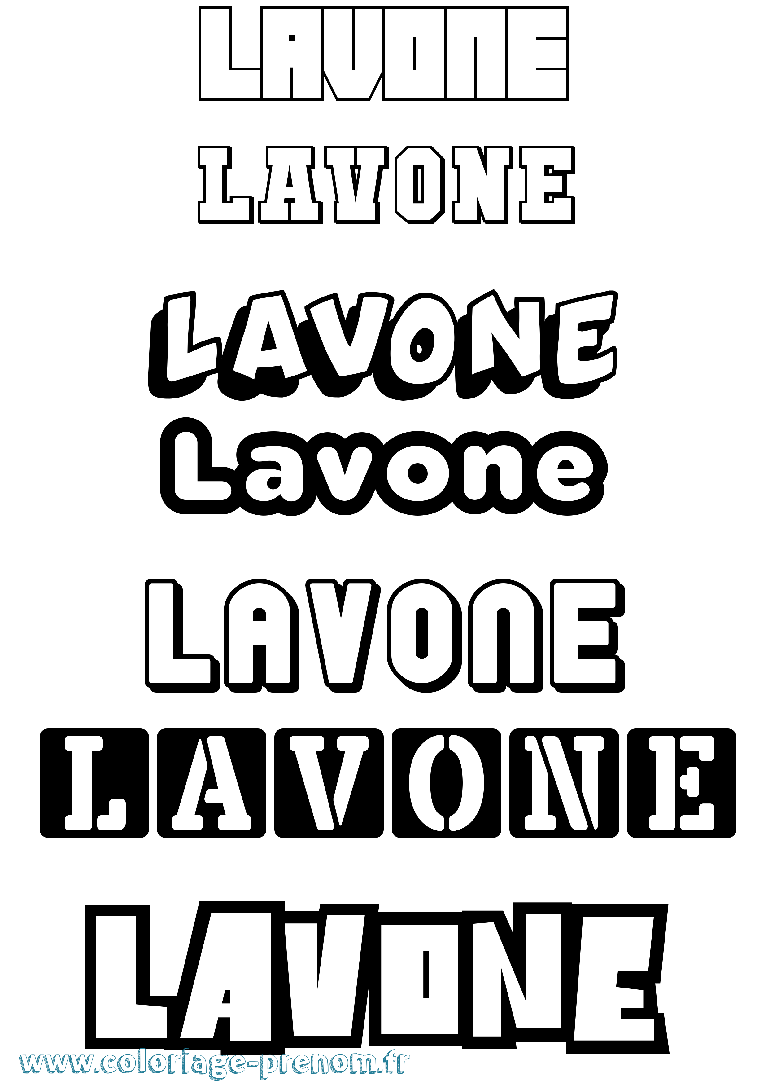 Coloriage Lavone Simple Coloriage prénom Lavone Simple