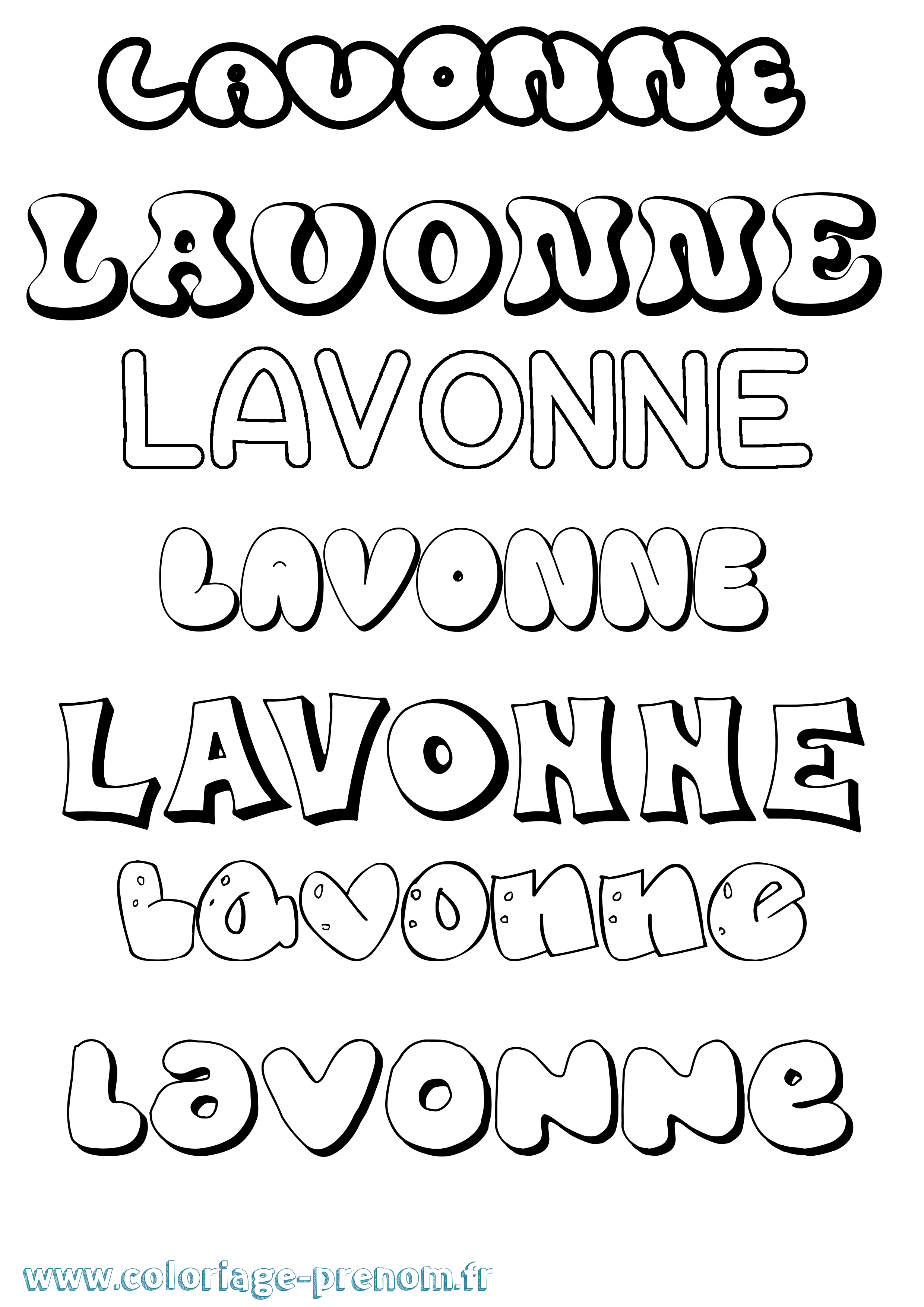 Coloriage Lavonne Bubble Coloriage prénom Lavonne Bubble