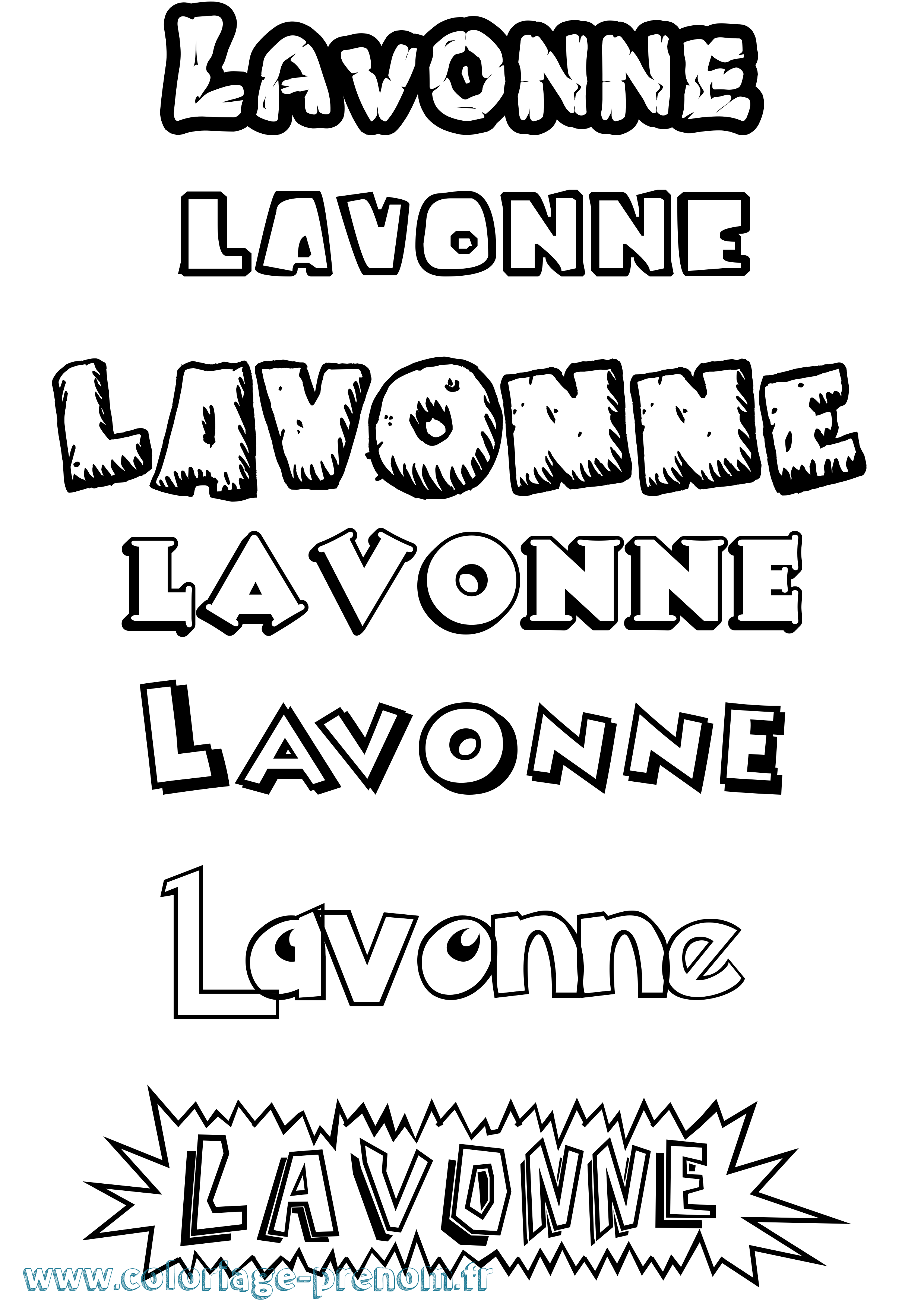 Coloriage Lavonne Dessin Animé Coloriage prénom Lavonne Dessin Animé