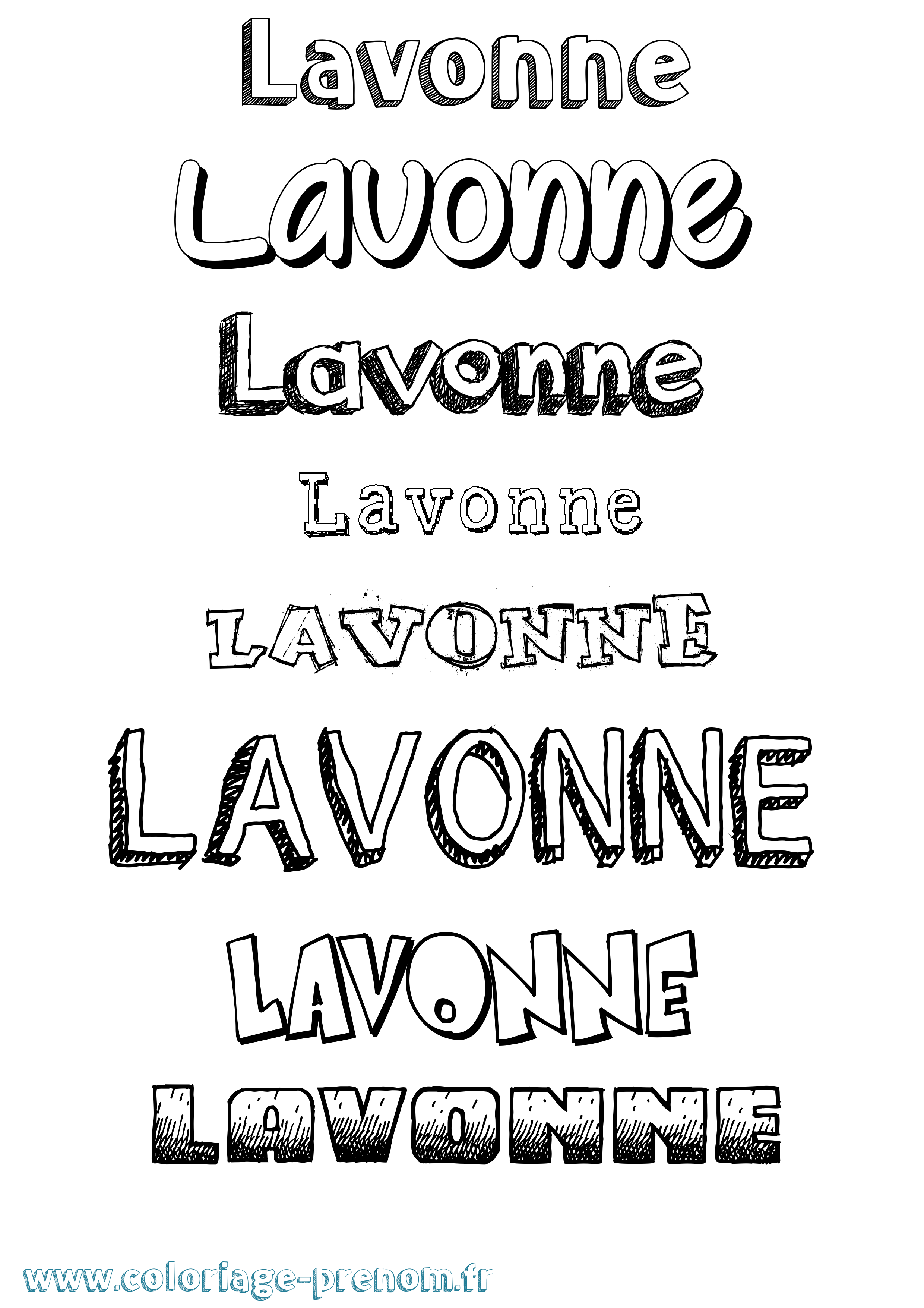 Coloriage Lavonne Dessiné Coloriage prénom Lavonne Dessiné