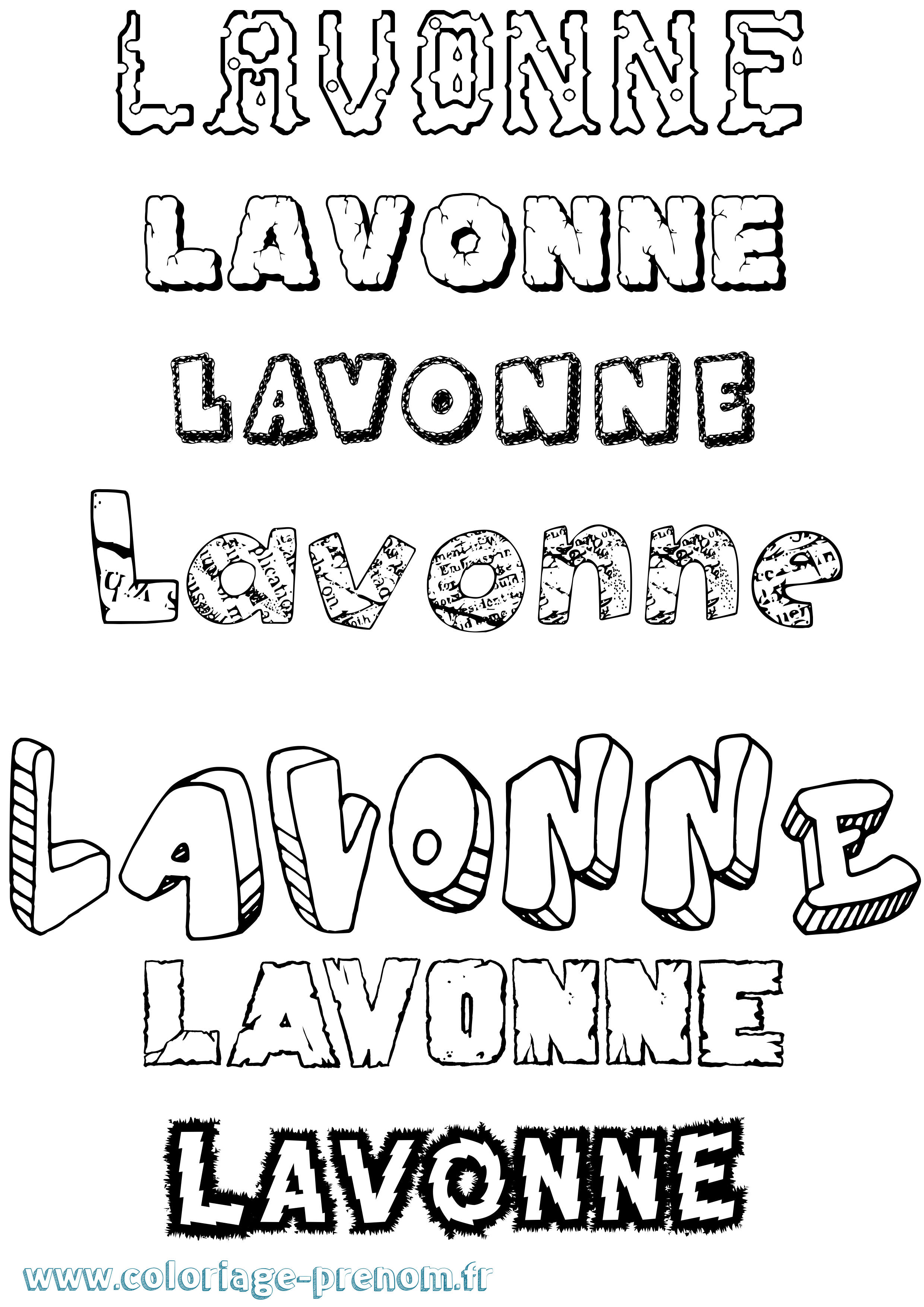 Coloriage Lavonne Destructuré Coloriage prénom Lavonne Destructuré