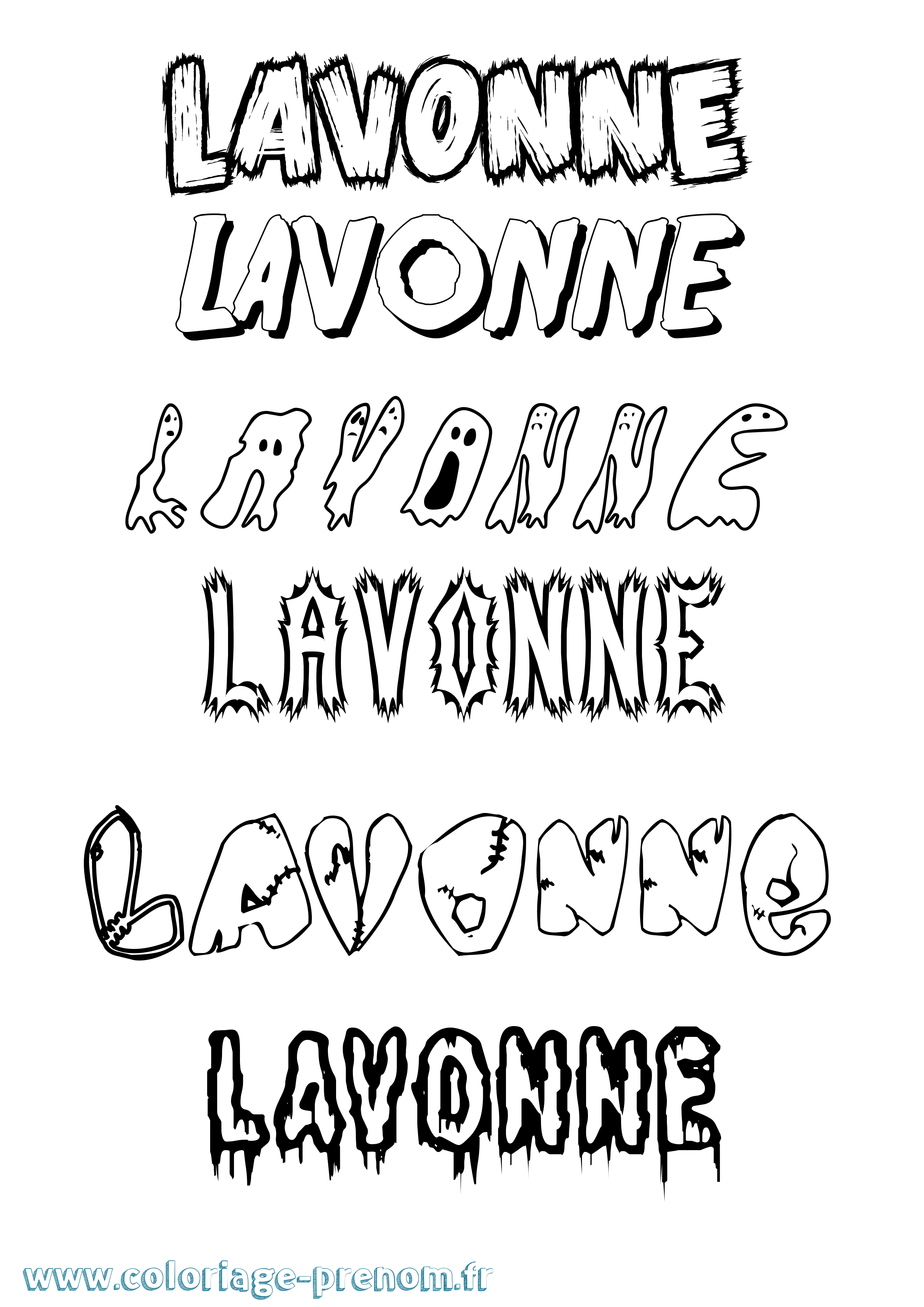 Coloriage Lavonne Frisson Coloriage prénom Lavonne Frisson