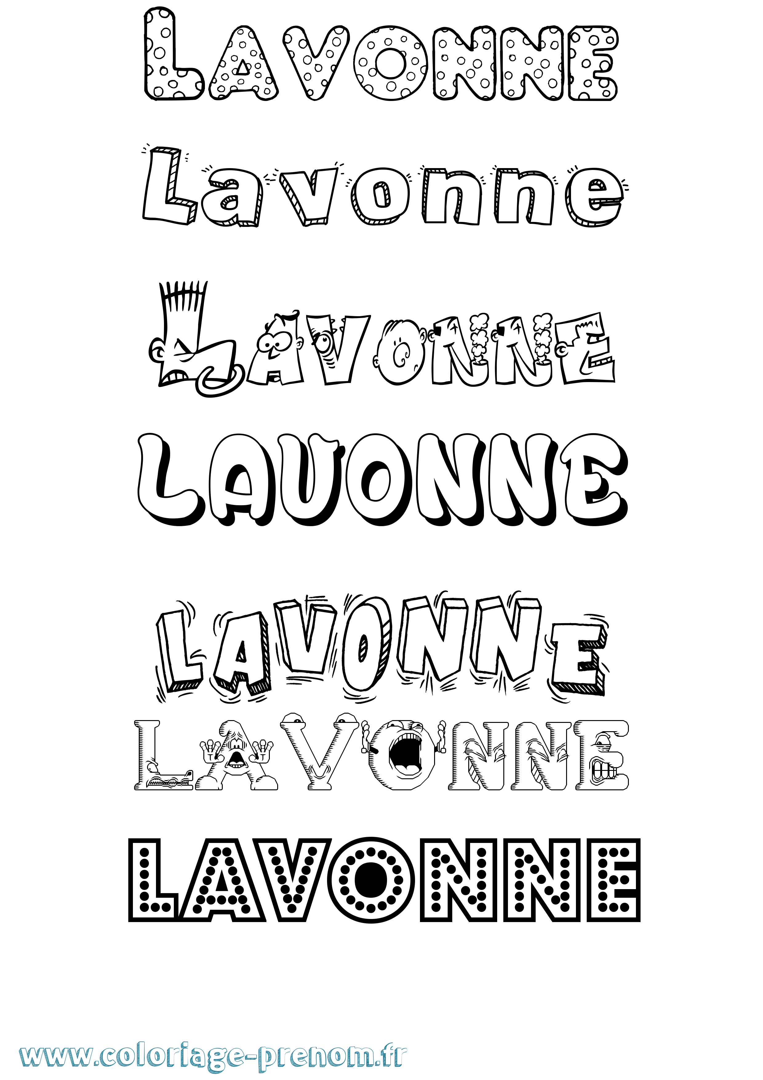 Coloriage Lavonne Fun Coloriage prénom Lavonne Fun