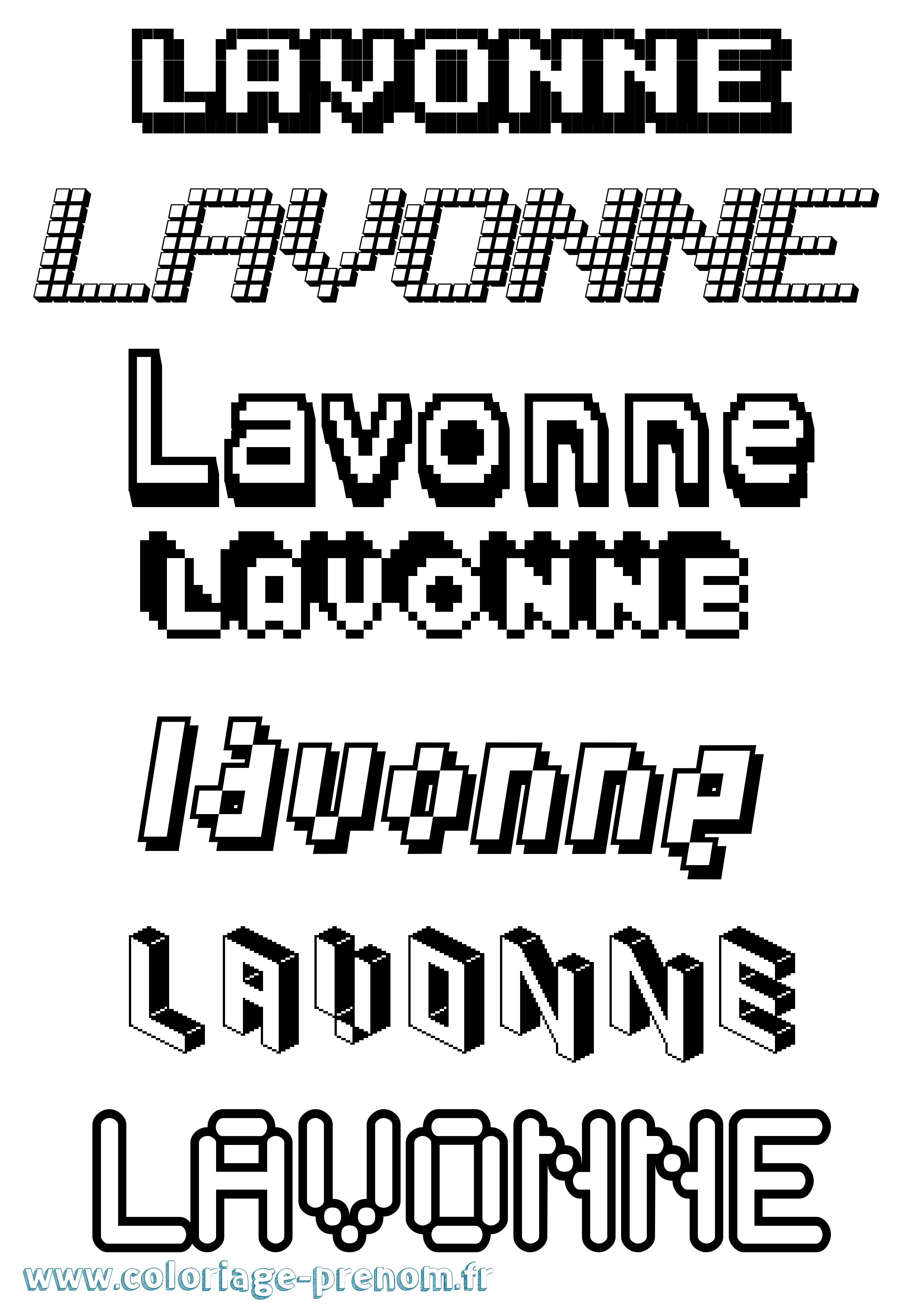 Coloriage Lavonne Pixel Coloriage prénom Lavonne Pixel